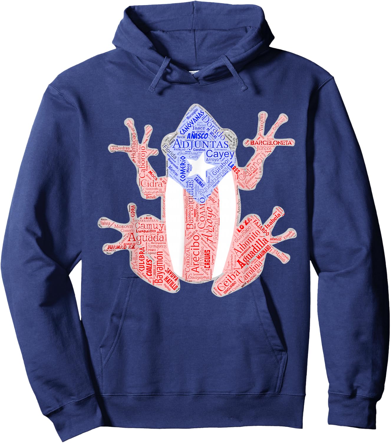 Coqui Shirt Taino Shirt Puerto Rico Flag cities Boricua Hoodie - Hoodie | Navy