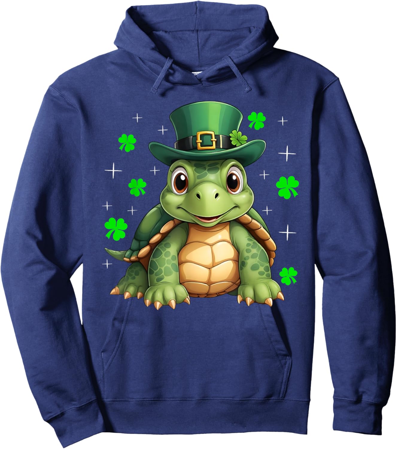 Irish Shamrock Leprechaun Hat Turtle St Patrick's Day Hoodie - Hoodie | Navy