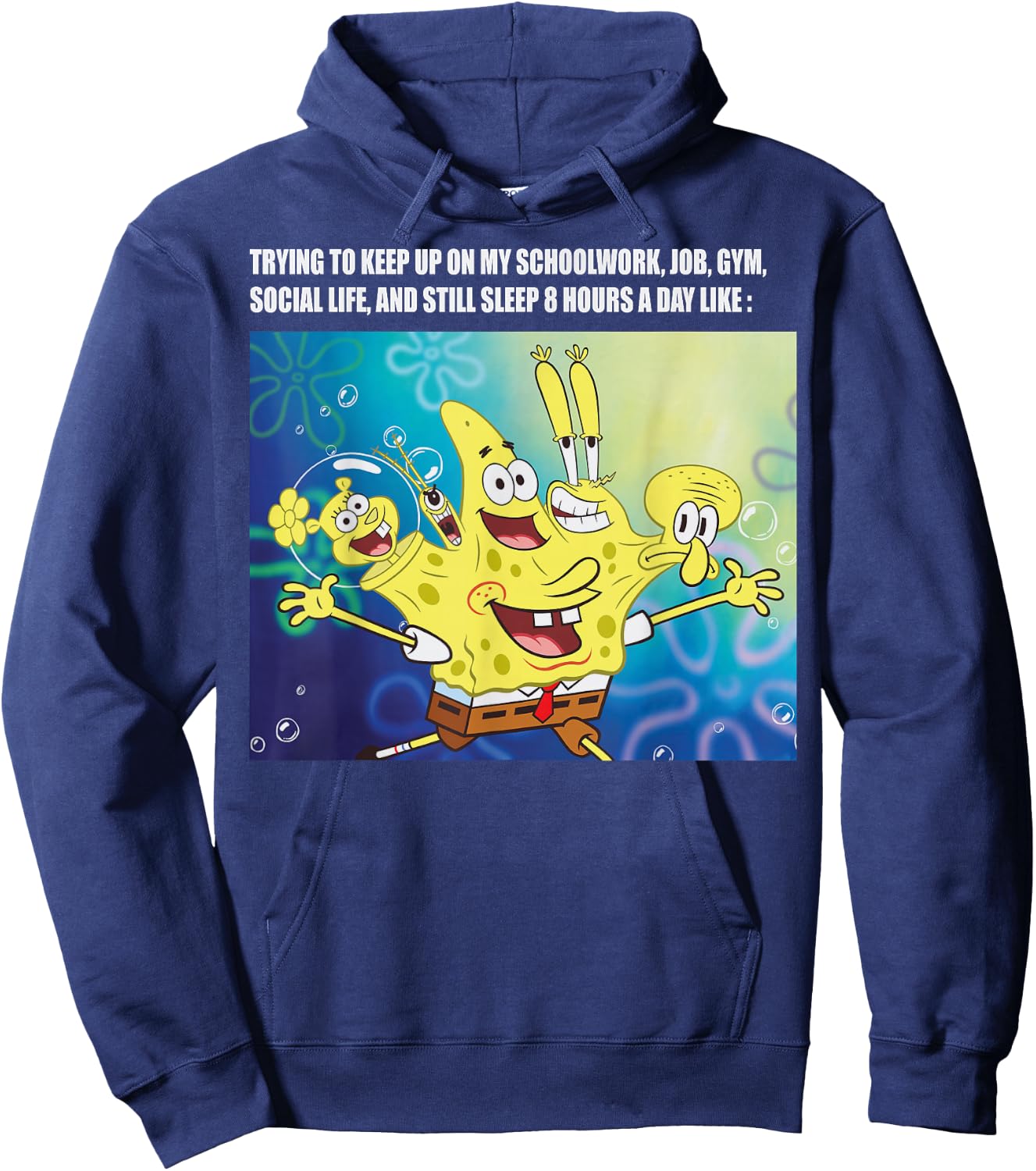 Spongebob Squarepants Gotta Keep Up Meme Hoodie - Hoodie | Navy