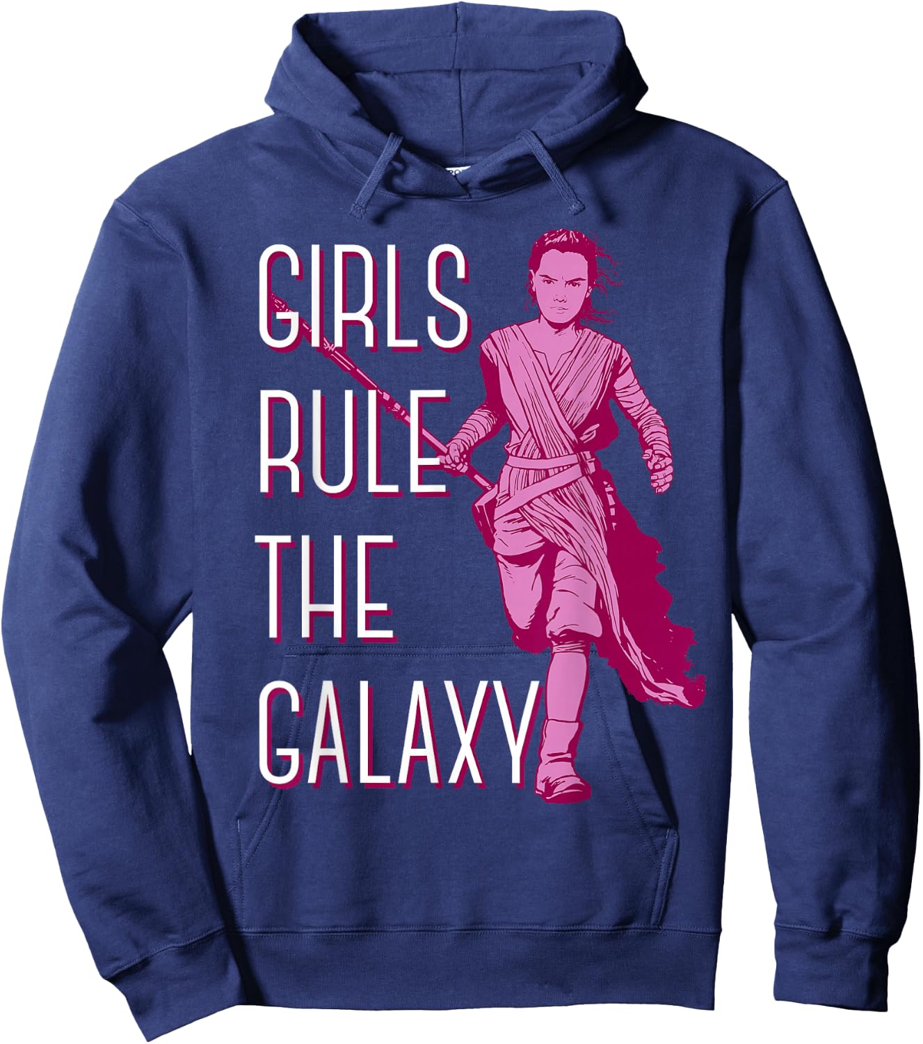 Star Wars Episode 7 Rey Girls Rule The Galaxy C2 Hoodie - Hoodie | Navy
