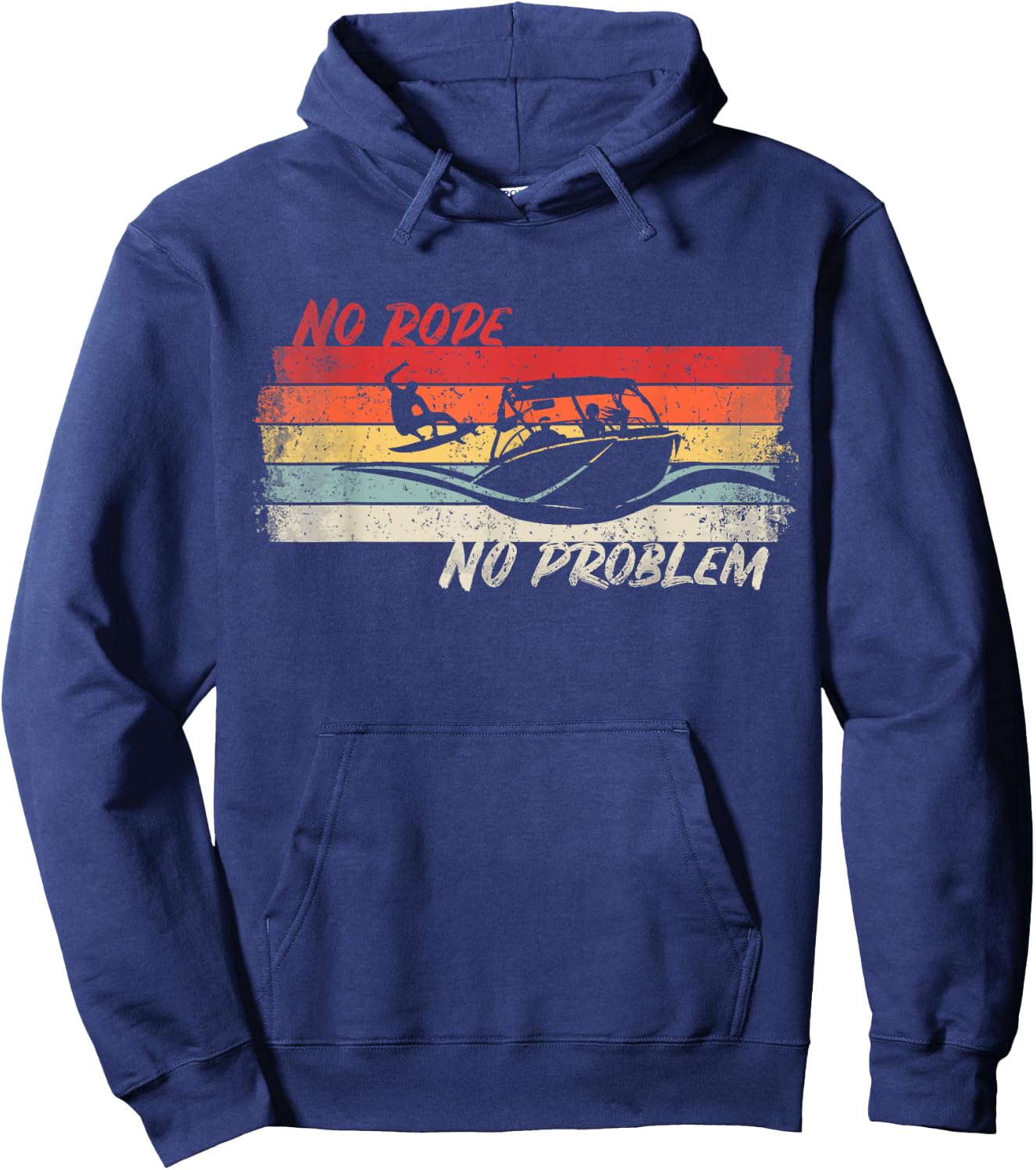 No Rope No Problem Wakesurfing Boat Lake Surf Shirt Wakesurf Hoodie - Hoodie | Navy