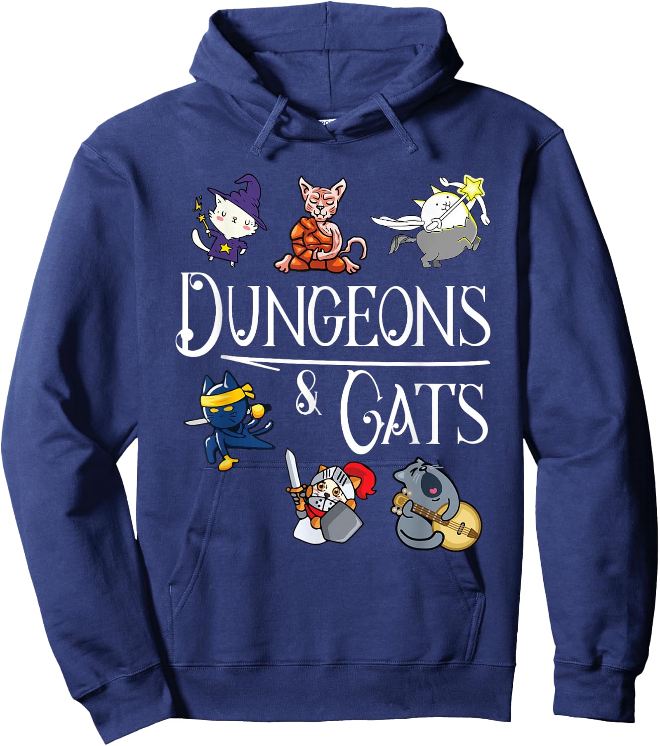 Dungeons and Cats Funny Dragon Cat Kitten Lover Kitty Gift Small Hoodie - Hoodie | Navy