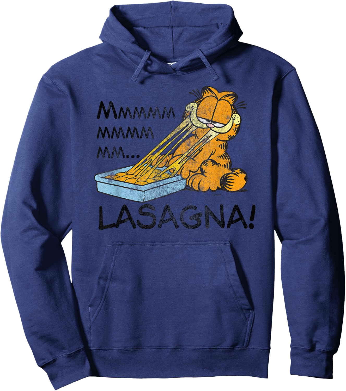 Garfield Lasagna Mmm Cat Cartoon Hoodie - Hoodie | Navy