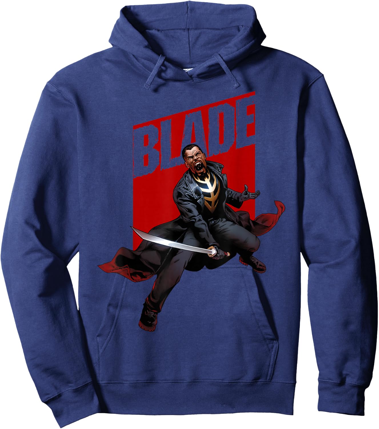 Marvel Blade The Vampire Hunter Intimidating Shout Hoodie - Hoodie | Navy