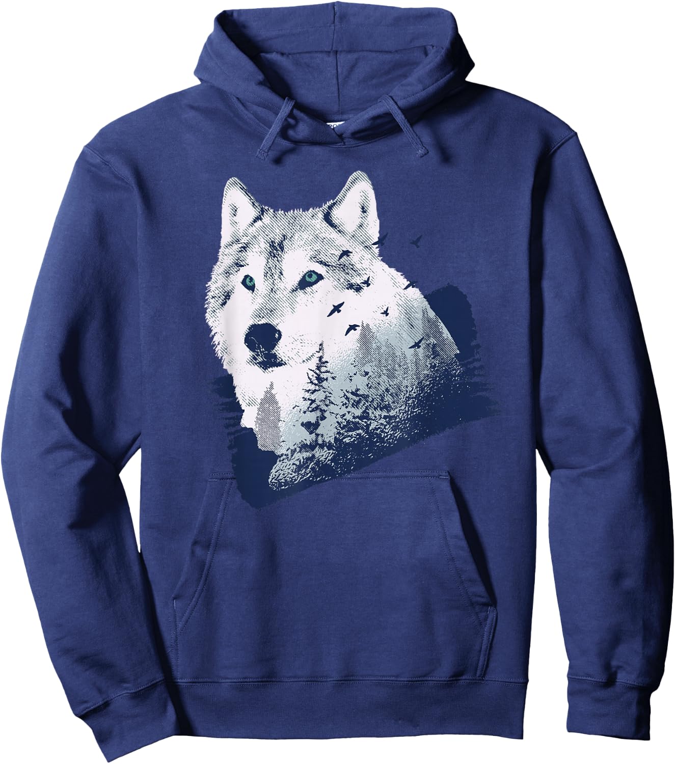 Wolf Nature Forest Outdoor Wolves Hiking Wolf Lover Gift Hoodie - Hoodie | Navy