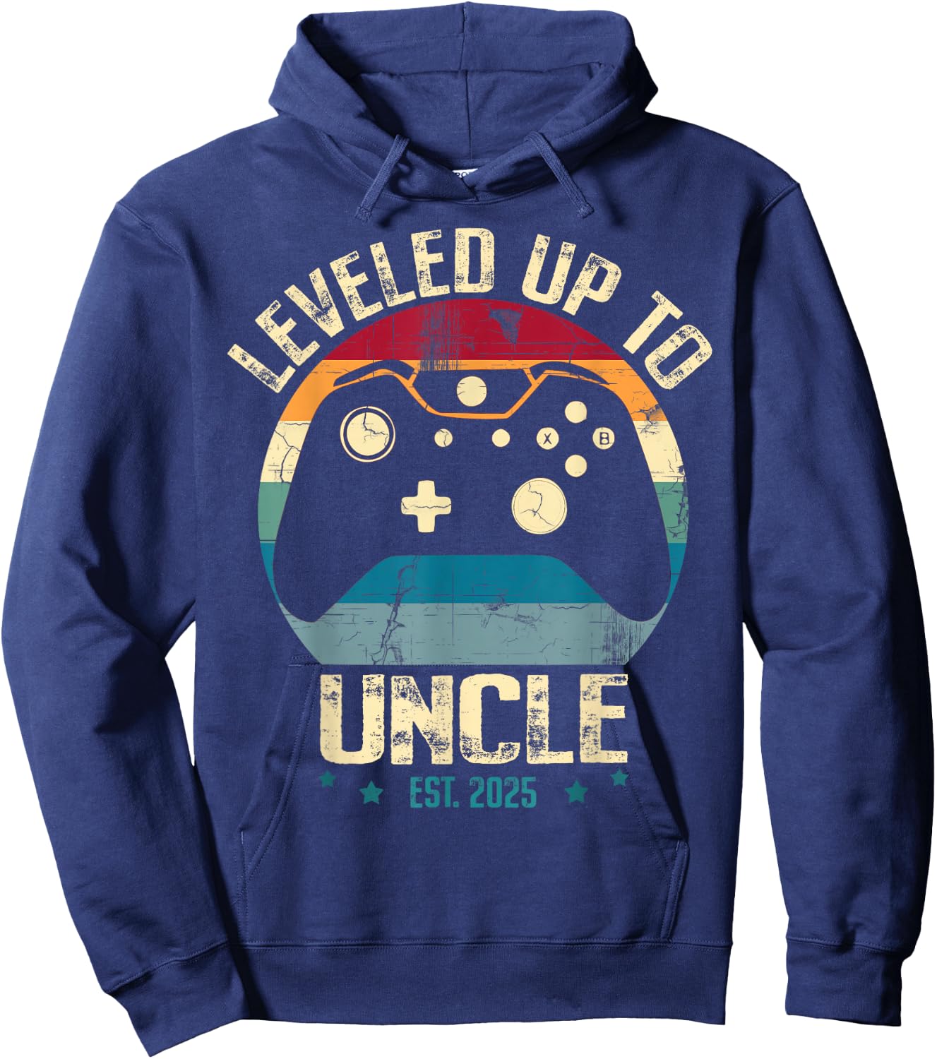 I Leveled Up To Uncle 2025 Promoted To First Time New Uncle Hoodie - Hoodie | Navy