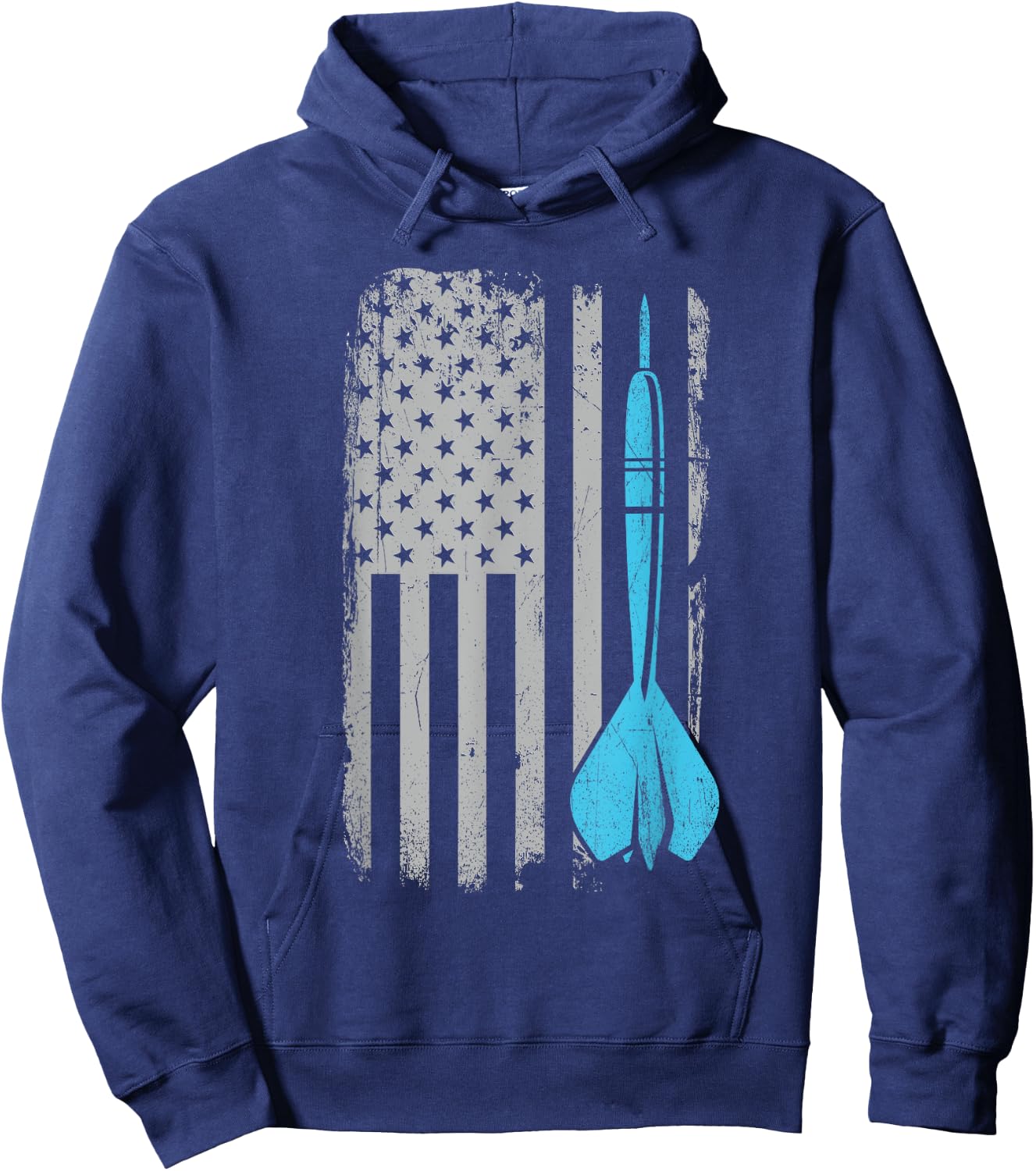 Throwing Darts - Vintage USA American Flag for Dart Players Hoodie - Hoodie | Navy