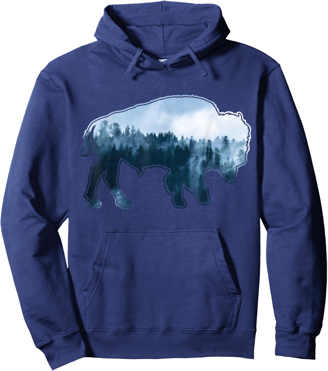 Native Indian Buffalo Boho 80s Vintage Hoodie - Hoodie | Navy