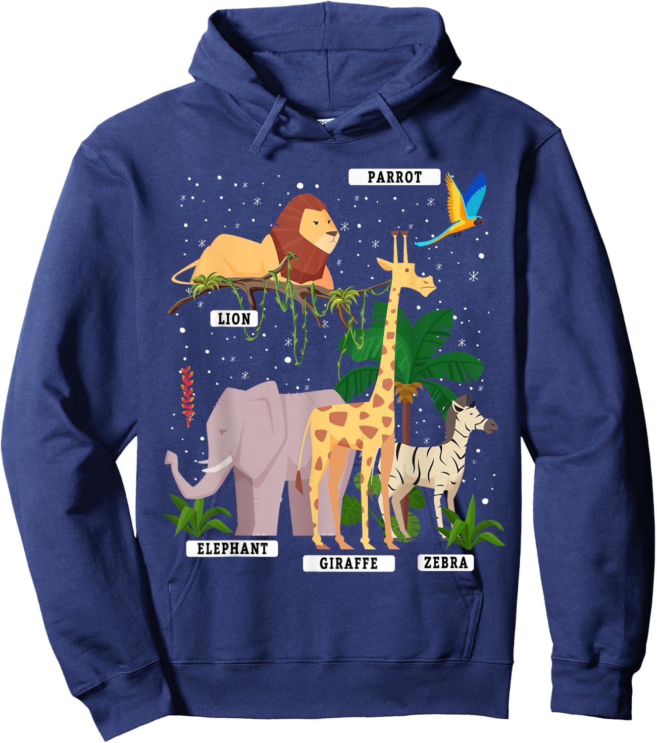 Forest Animals & Jungle Animal Idea For Kids & Animal Themed Hoodie - Hoodie | Navy