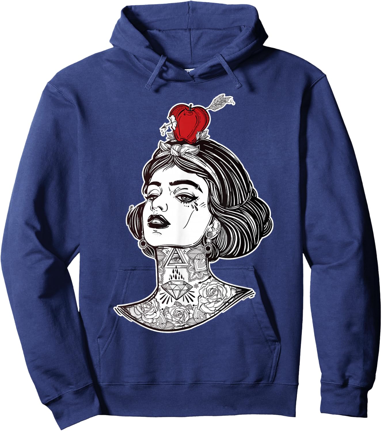 Red Apple Arrow Aim - William Tell Pin-Up Tattoo Hoodie - Hoodie | Navy
