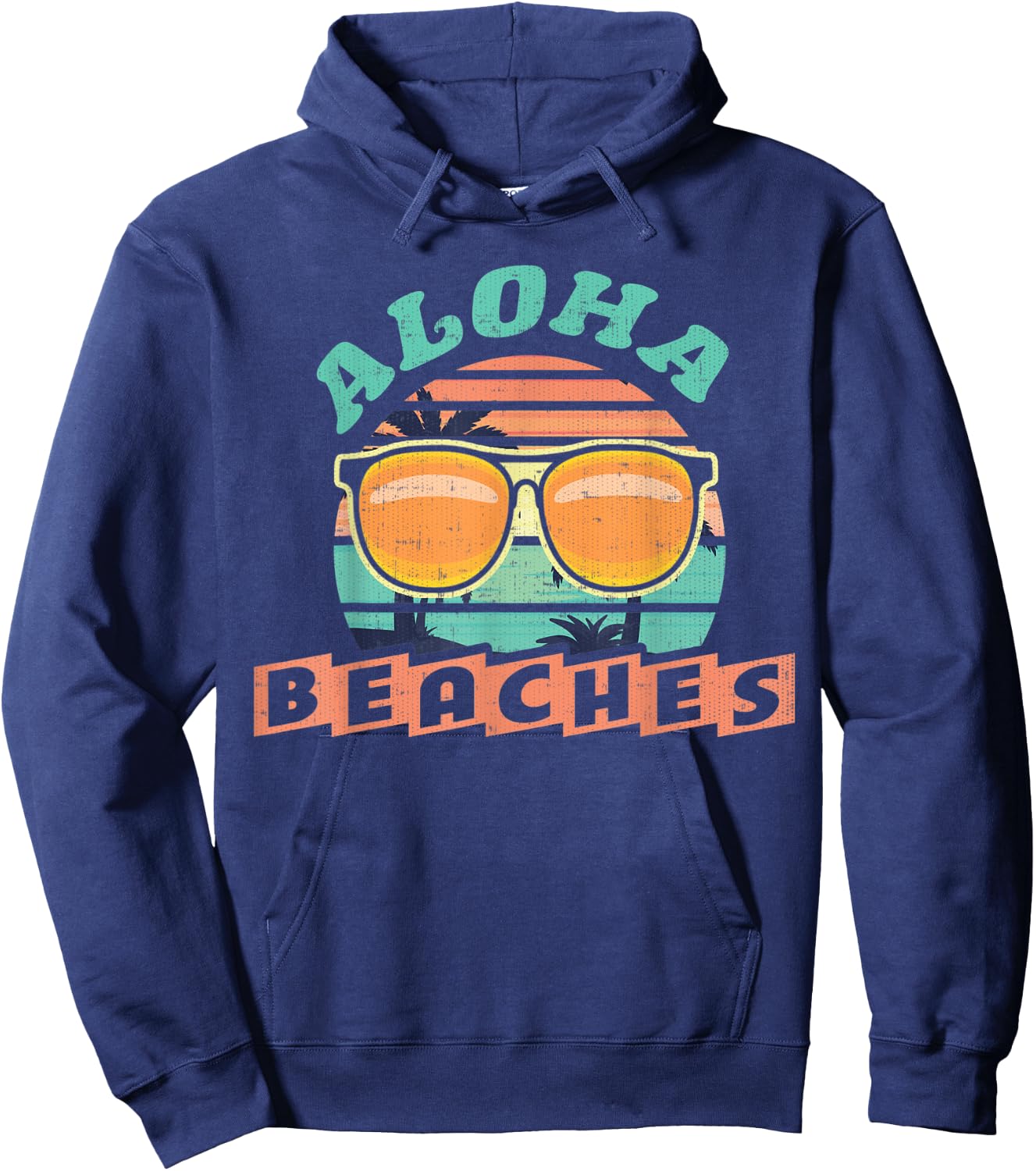 Aloha Beaches Funny Hawaii Vacation Hoodie - Hoodie | Navy