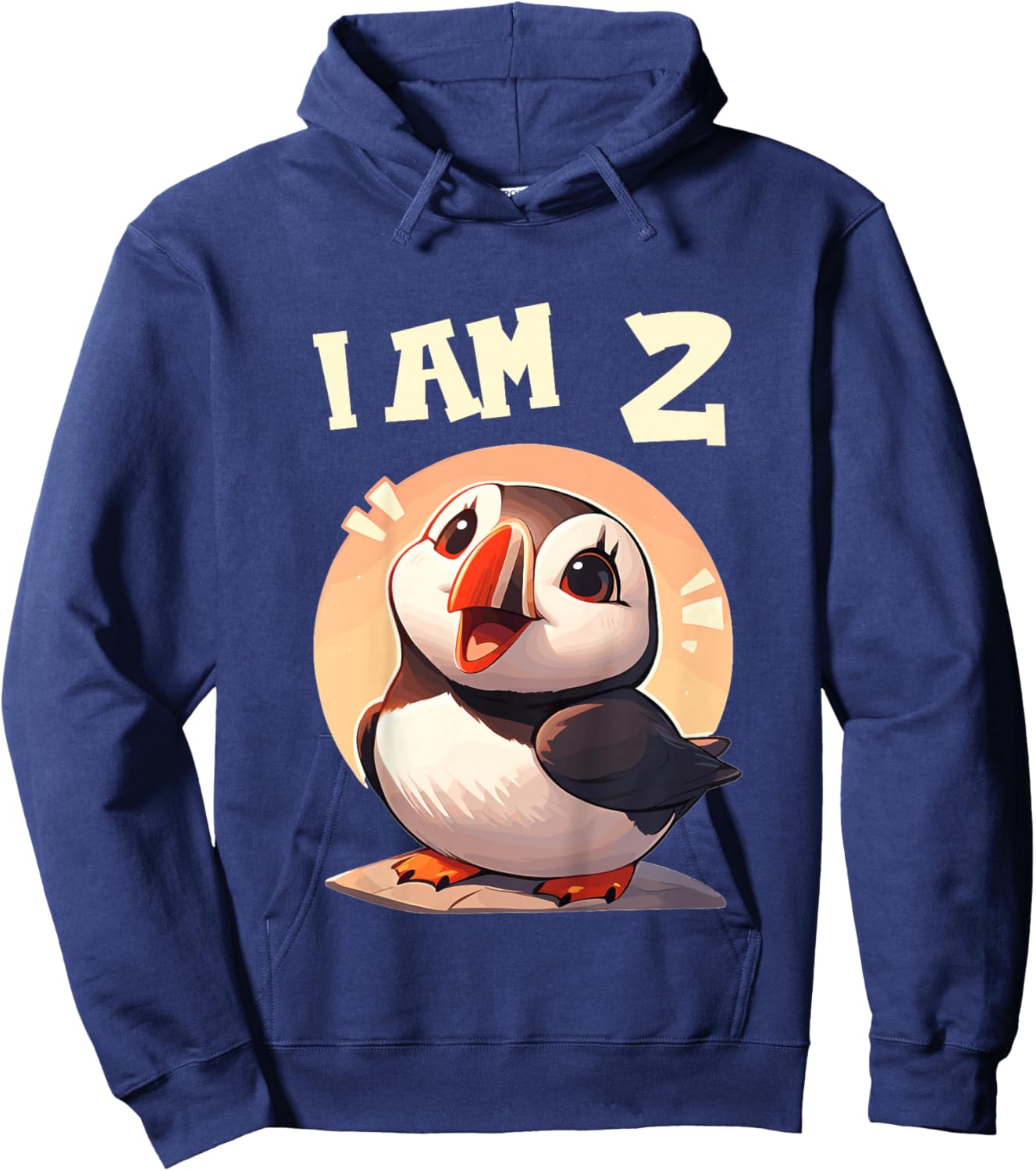 Kids 2 Years old 2 birthday Puffins Boy Girl Puffin Hoodie - Hoodie | Navy