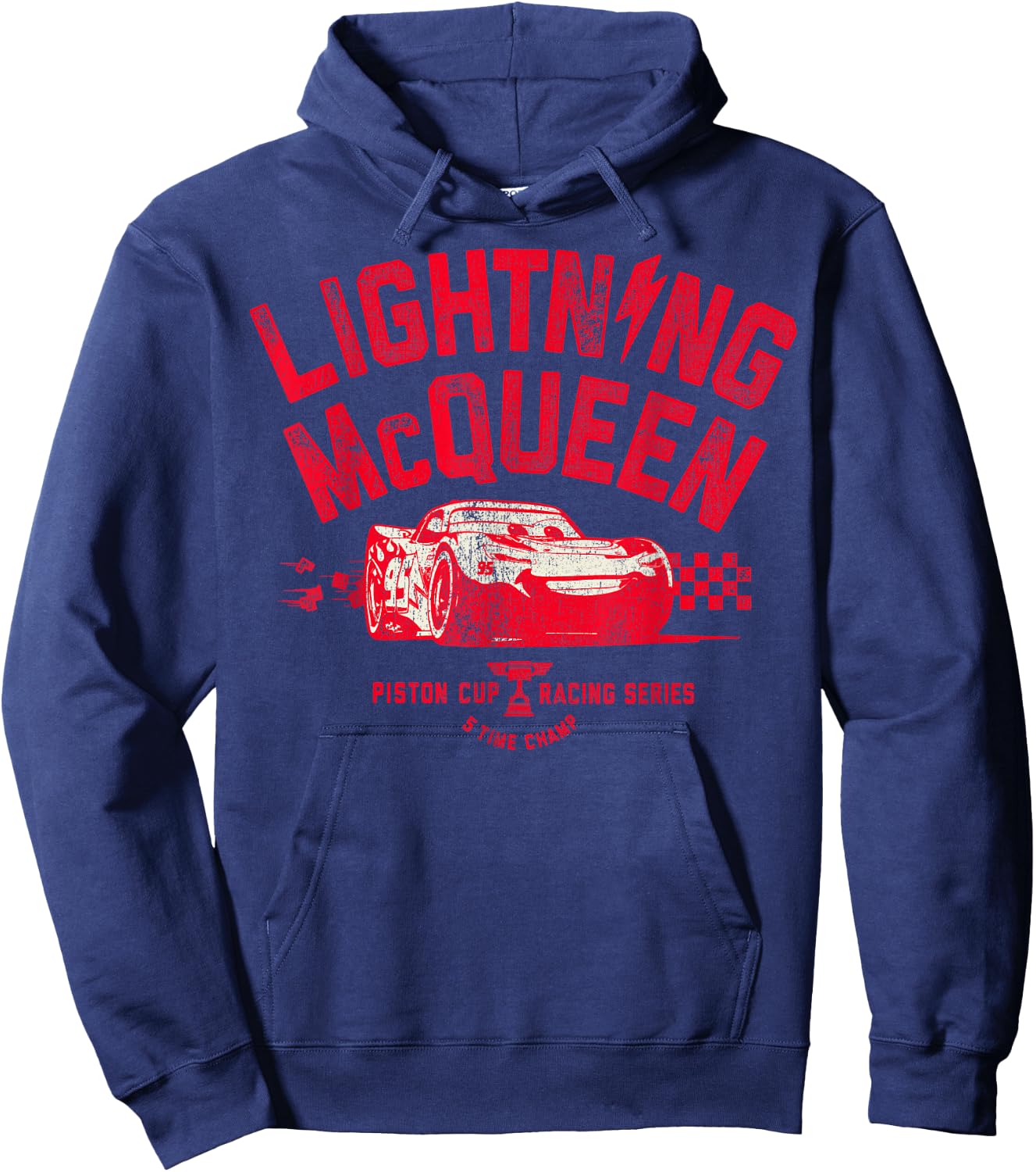 Disney Pixar Cars 3 Lightning McQueen Racing Vintage Badge Hoodie - Hoodie | Navy