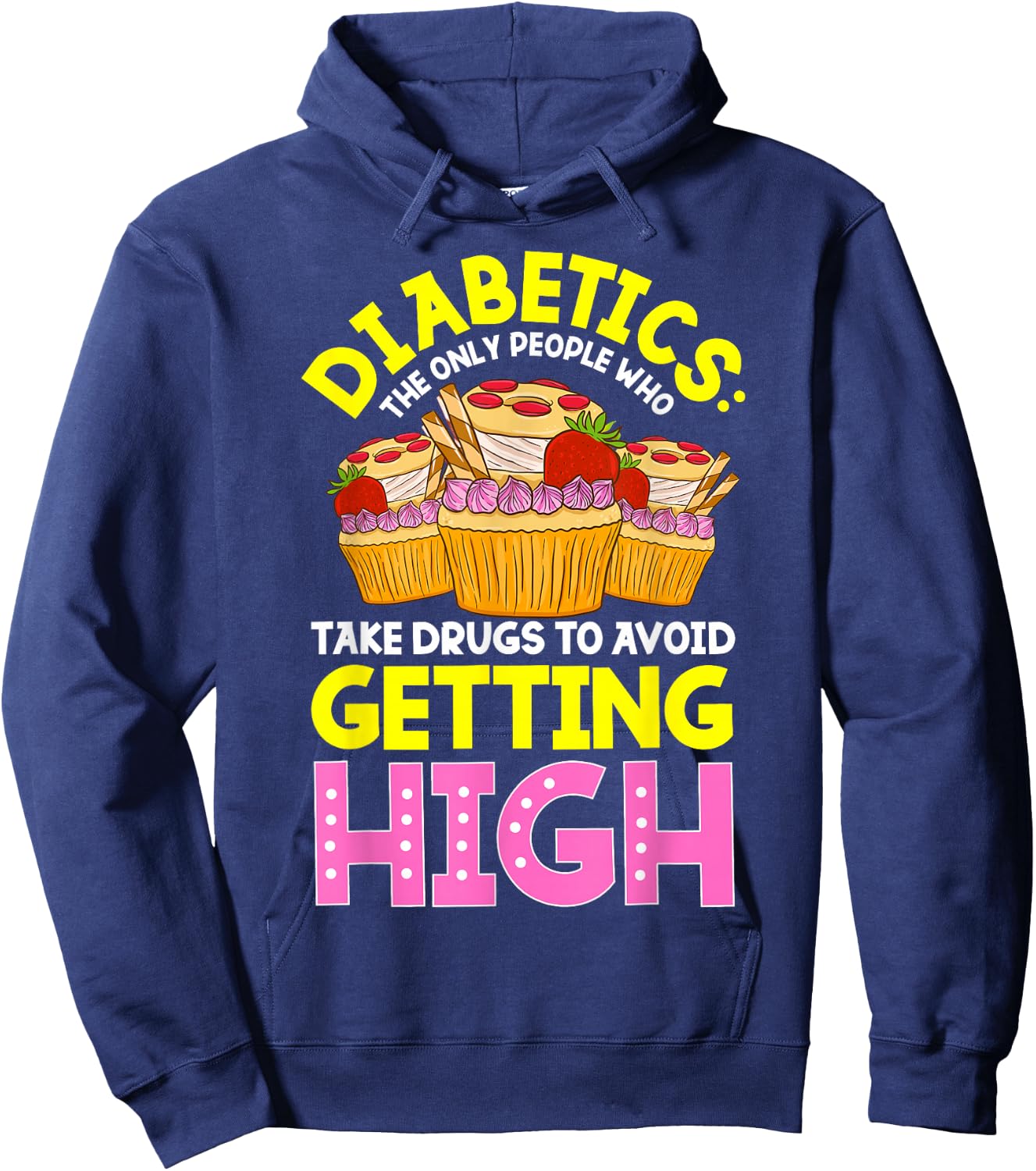Type 2 Diabetes Awareness Cute Diabetics Sweets Hoodie - Hoodie | Navy