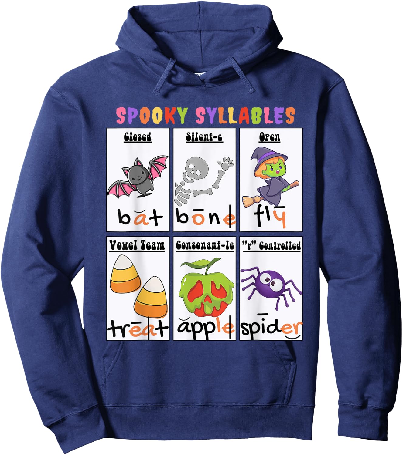 Spooky Syllables Funny Halloween Hoodie - Hoodie | Navy