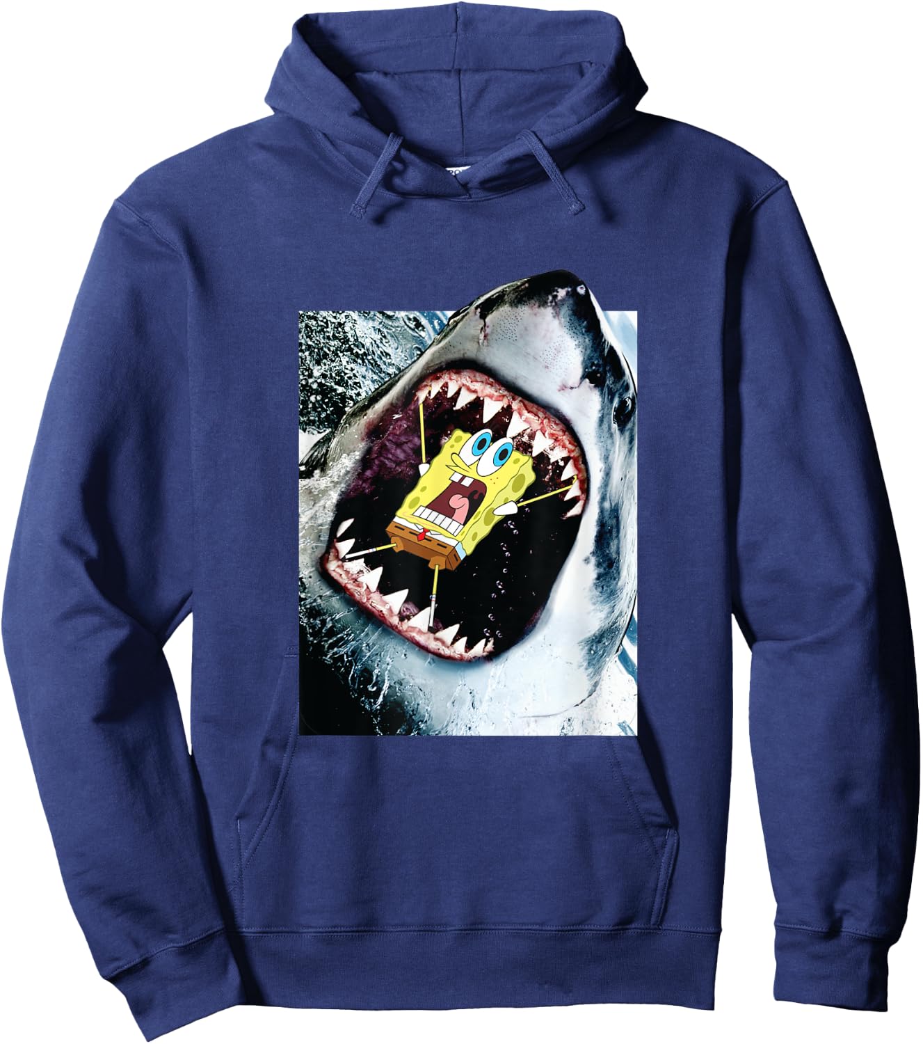 Shark Eating Spongebob Squarepants Hoodie - Hoodie | Navy