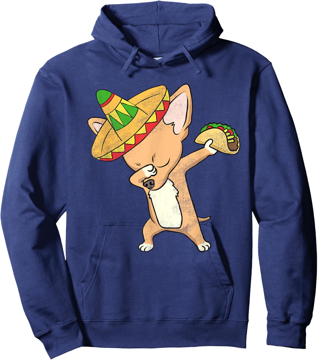 Funny Mexican Chihuahua Dog Taco Shirt Dabbing Cinco De Mayo Women Kids Hoodie - Hoodie | Navy