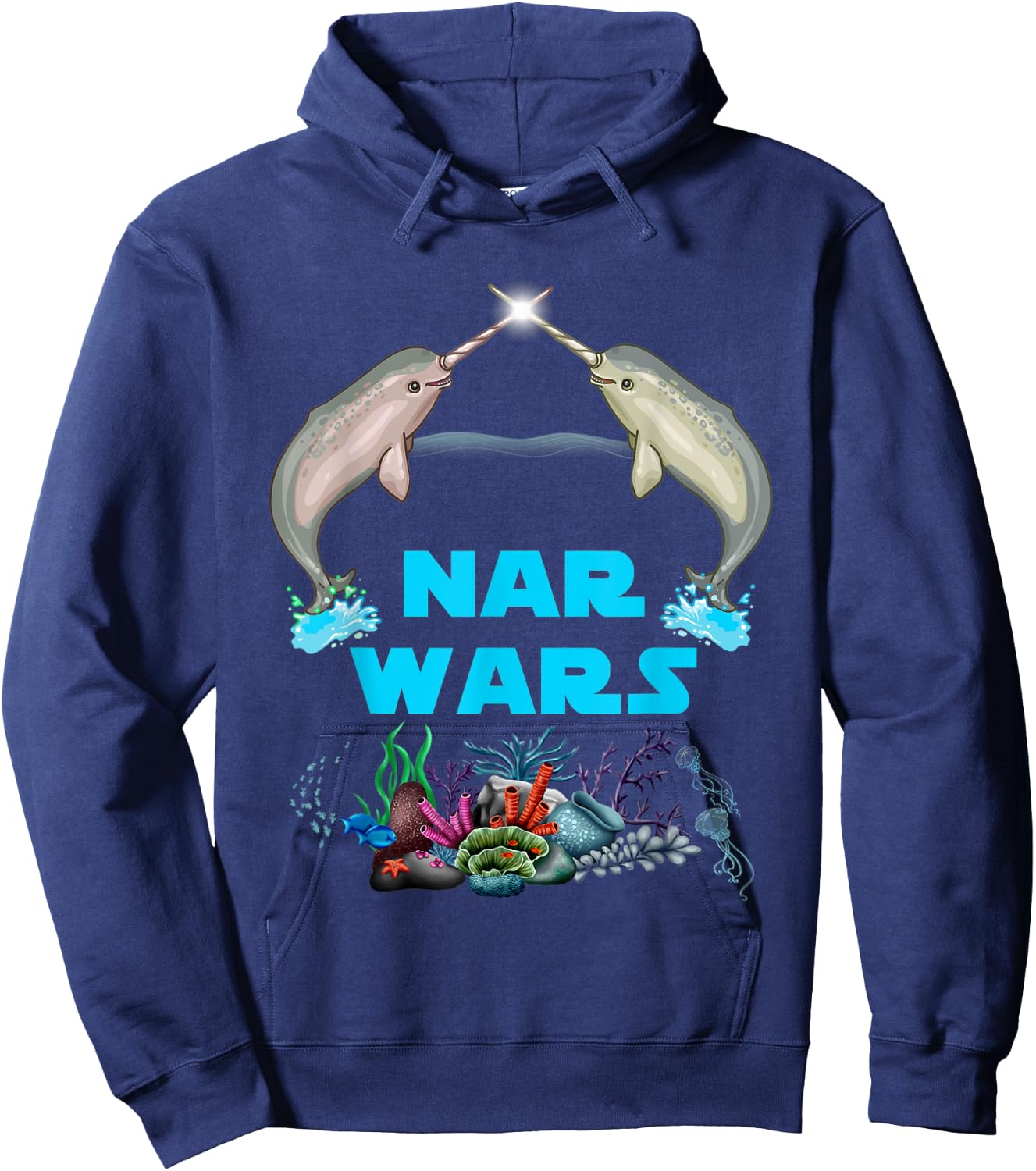 Narwhal Shirt Nar Wars Under The Sea Hoodie - Hoodie | Navy