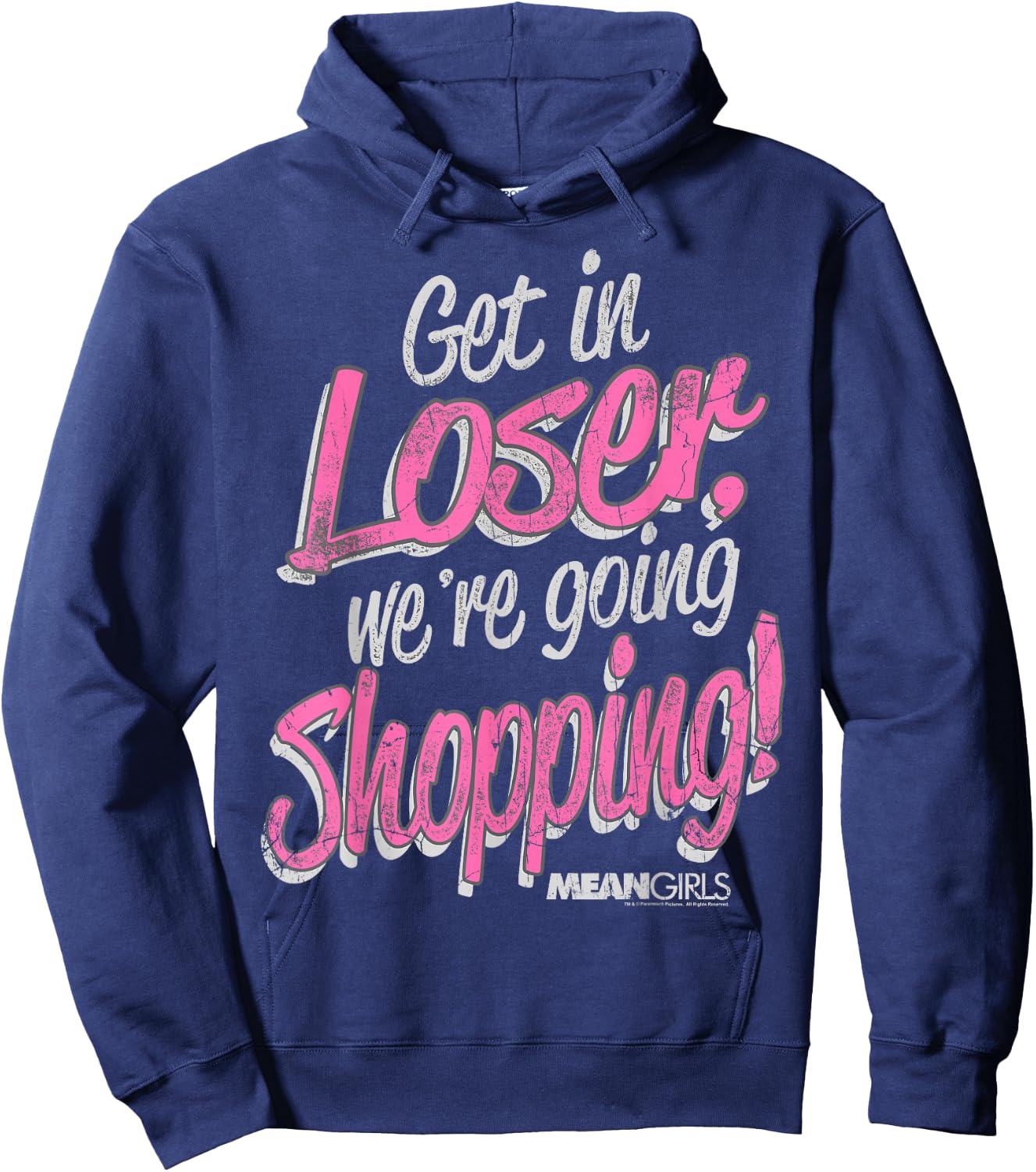 Mean Girls Get in Loser We're Going Shopping Graphic Hoodie - Hoodie | Navy