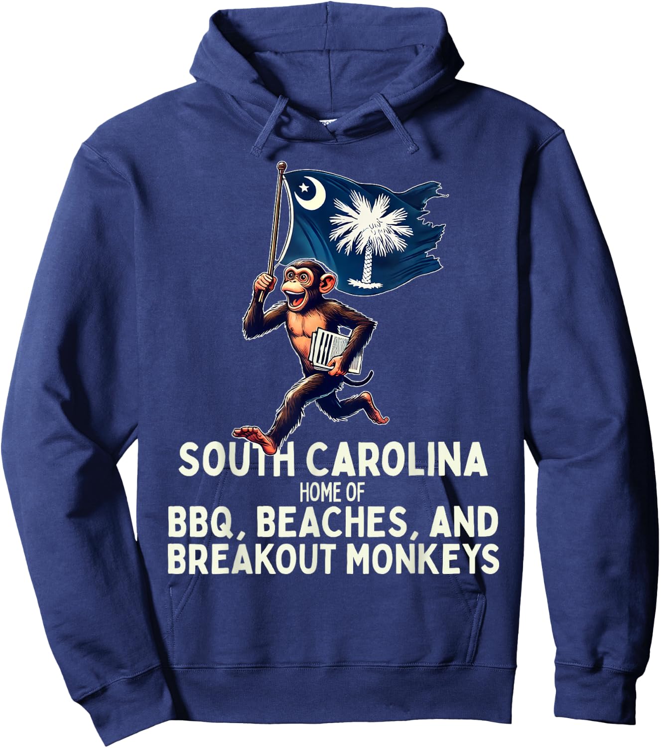 South Carolina Monkey Escape - Funny Runaway Money SC Hoodie - Hoodie | Navy