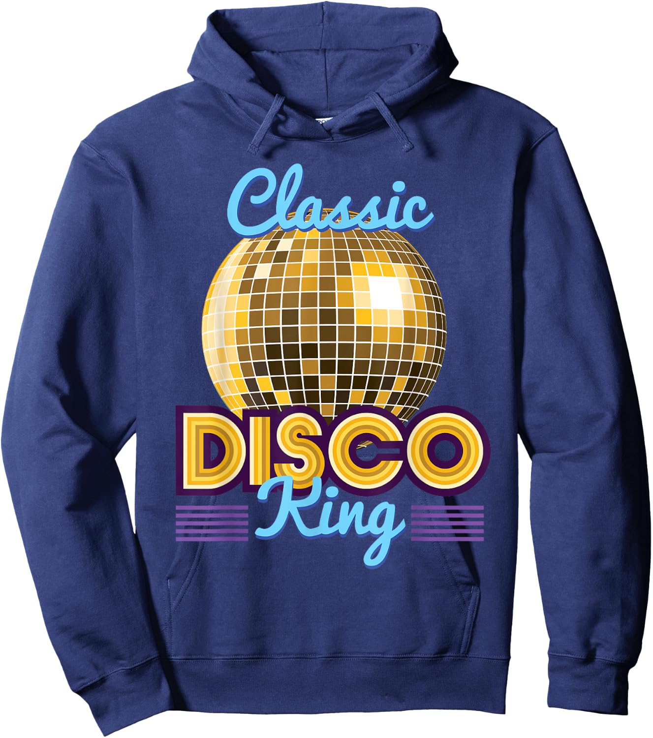 Classic Disco King Retro 70's Dance Party Costume Hoodie - Hoodie | Navy