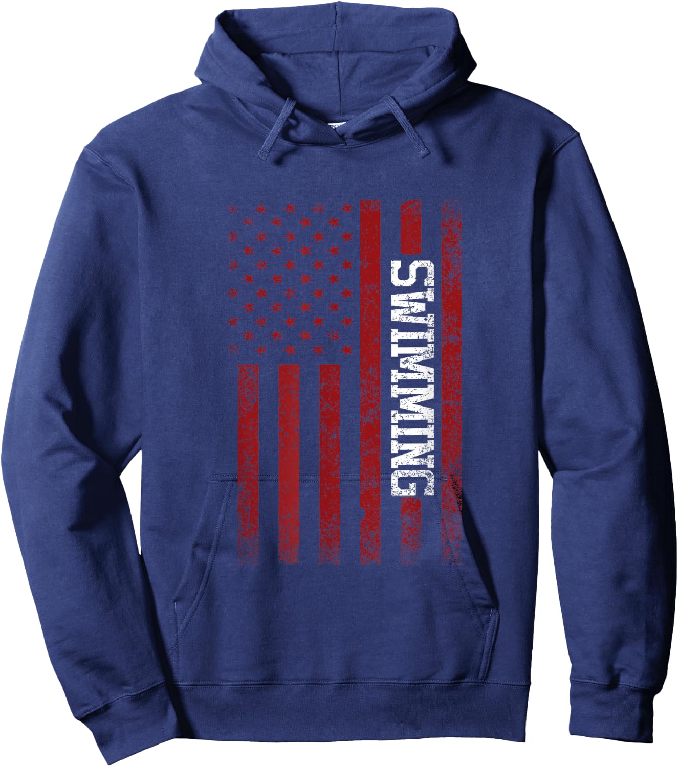 USA Flag American Swimming Team Swimmer Hoodie - Hoodie | Navy