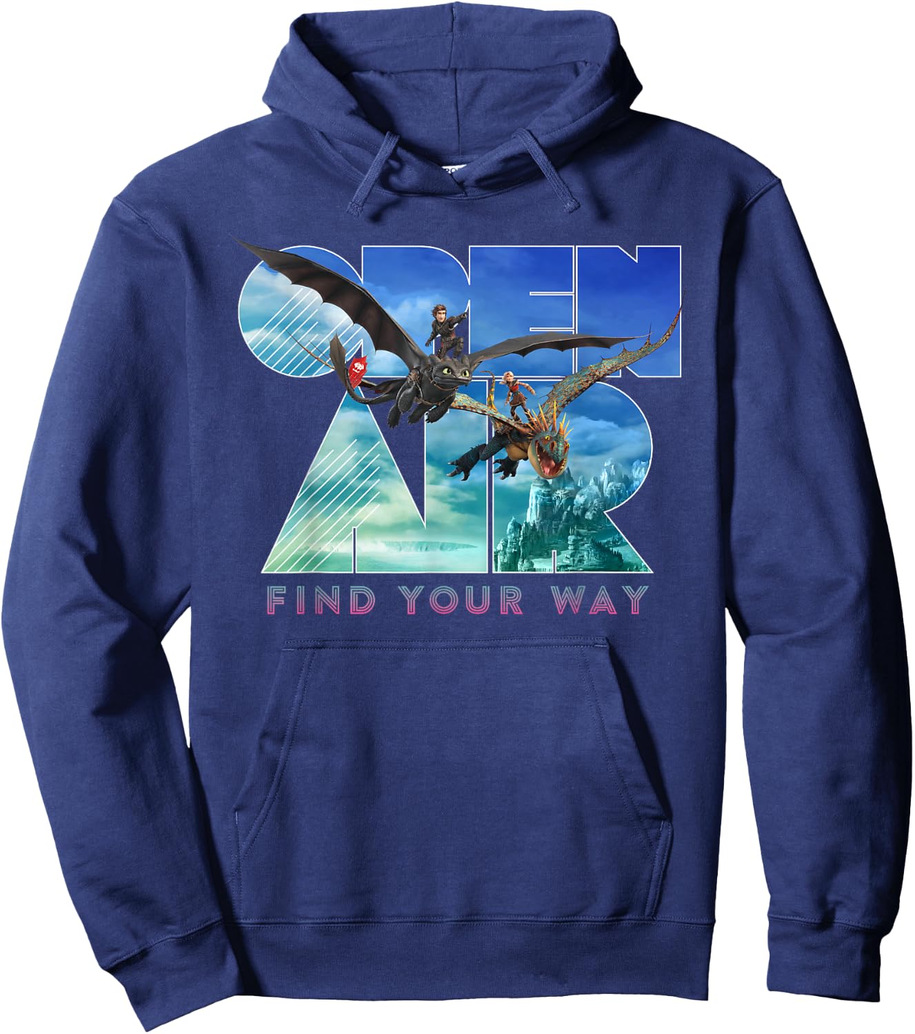 How to Train Your Dragon 3 Hidden World Open Air Hoodie - Hoodie | Navy