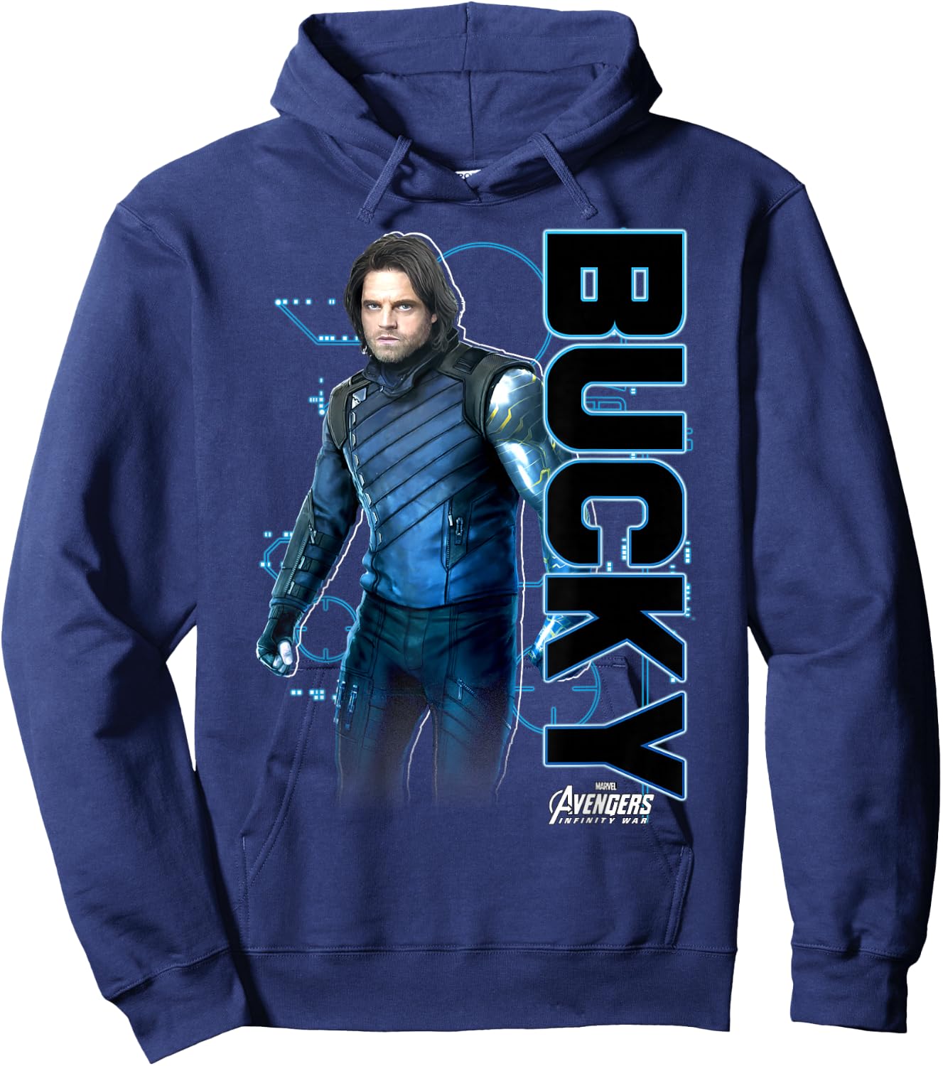 Marvel Avengers Infinity War Bucky Tech Graphic Hoodie - Hoodie | Navy