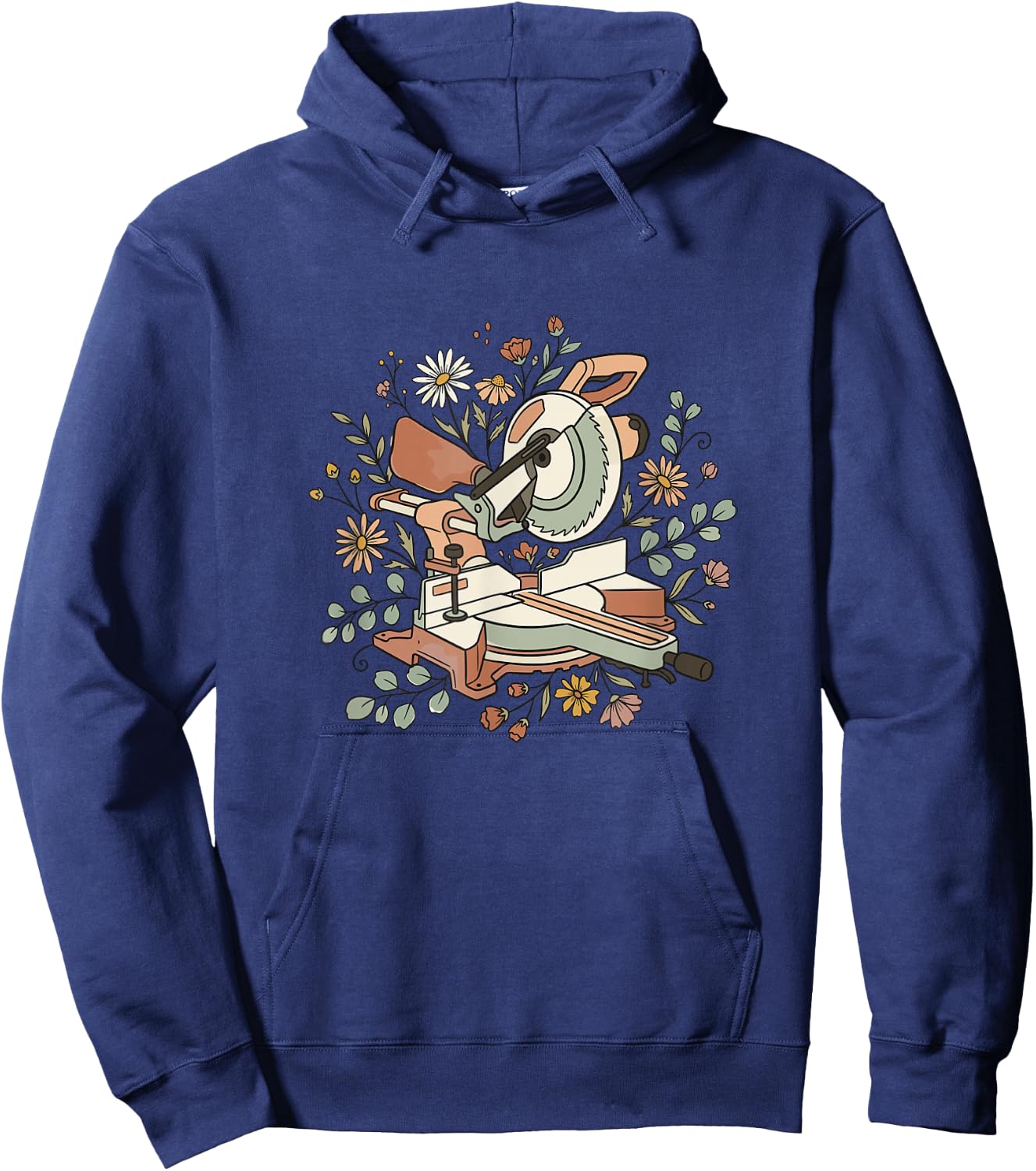 Boho Miter Saw Original Woodworker Floral Gift Hoodie - Hoodie | Navy
