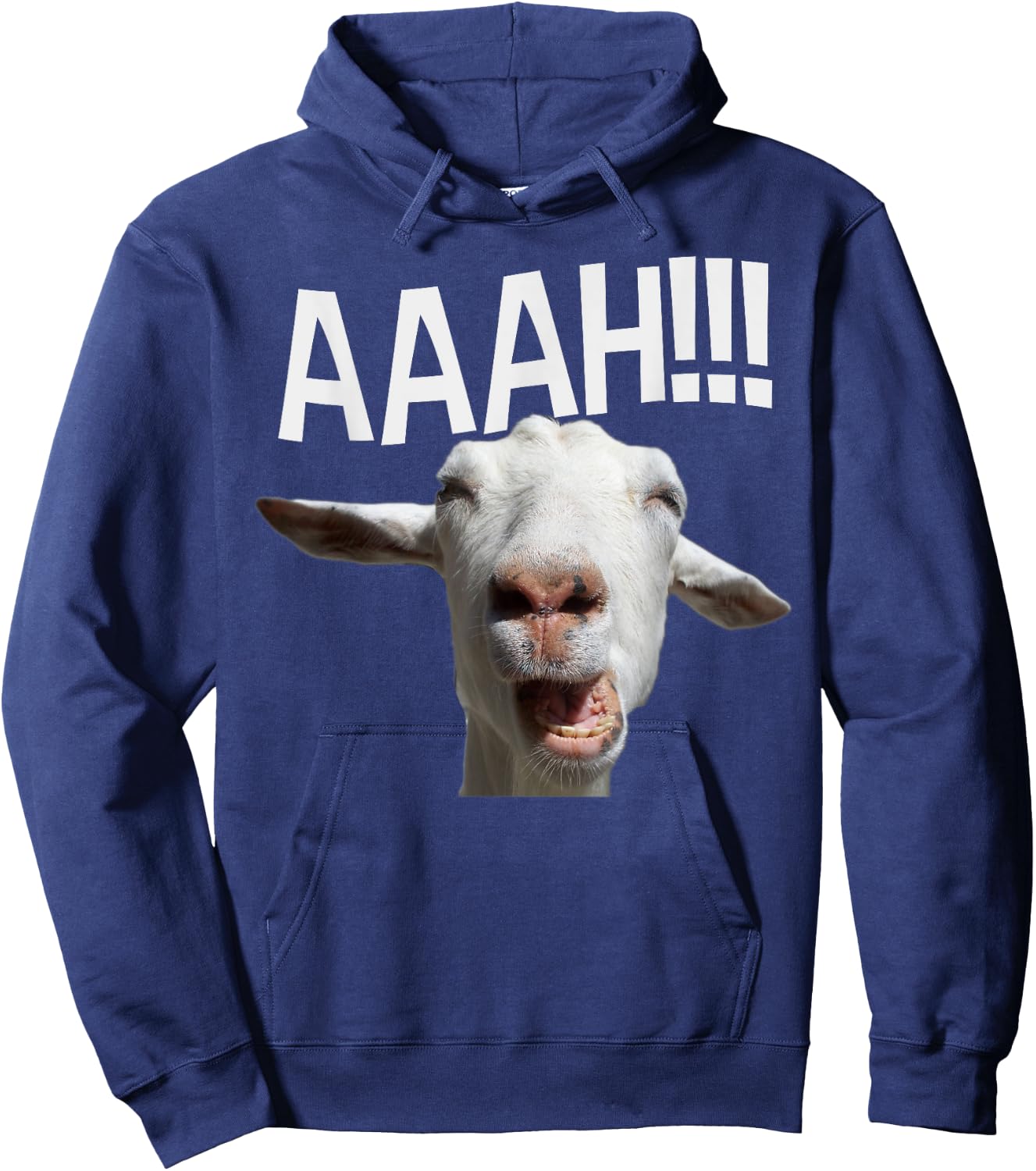 Halloween Screaming Goat AAAH!!! Funny Crazy Goat Print Hoodie - Hoodie | Navy