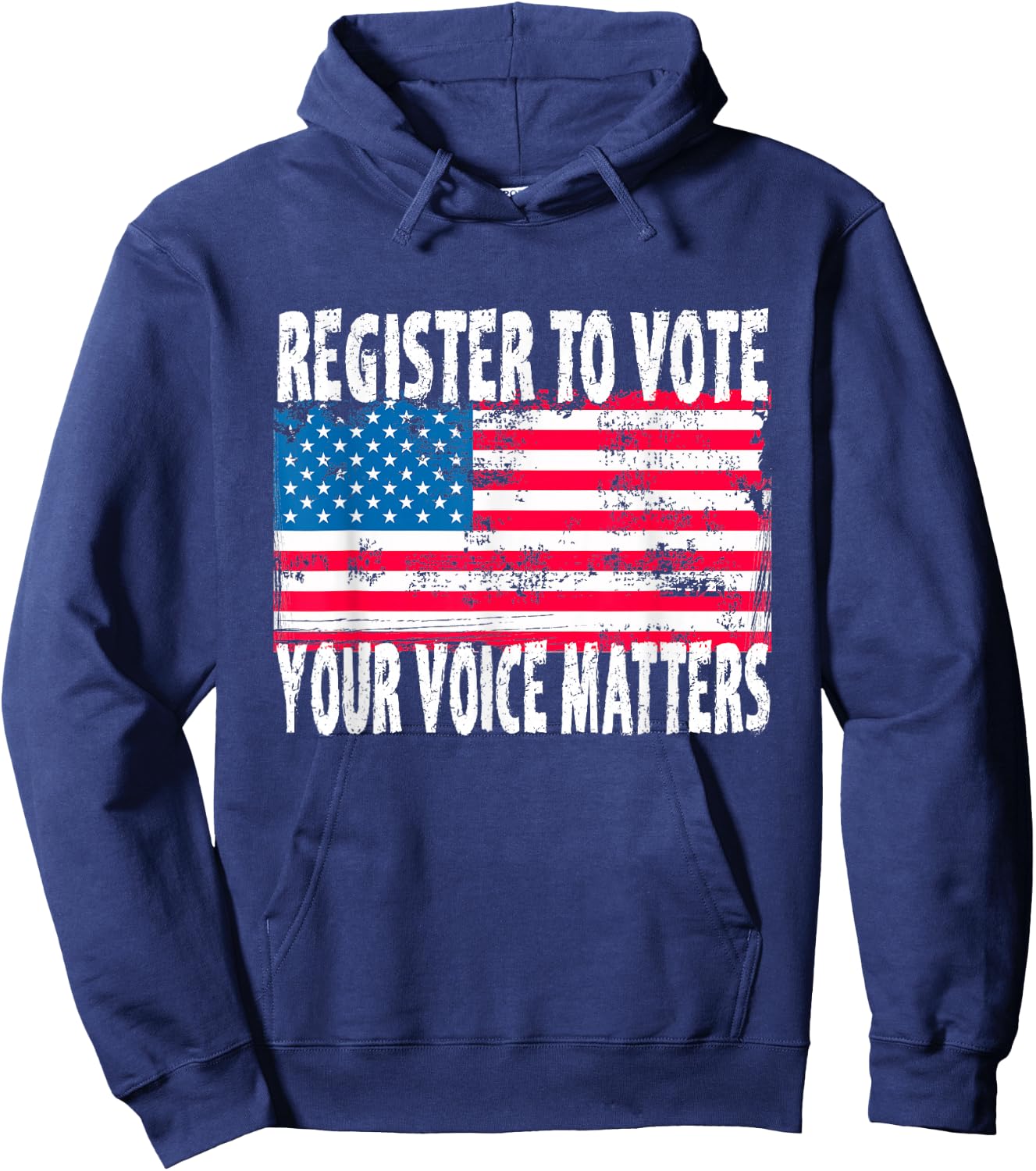 US Flag Register To Vote - Your Voice Matters Voter Election Hoodie - Hoodie | Navy