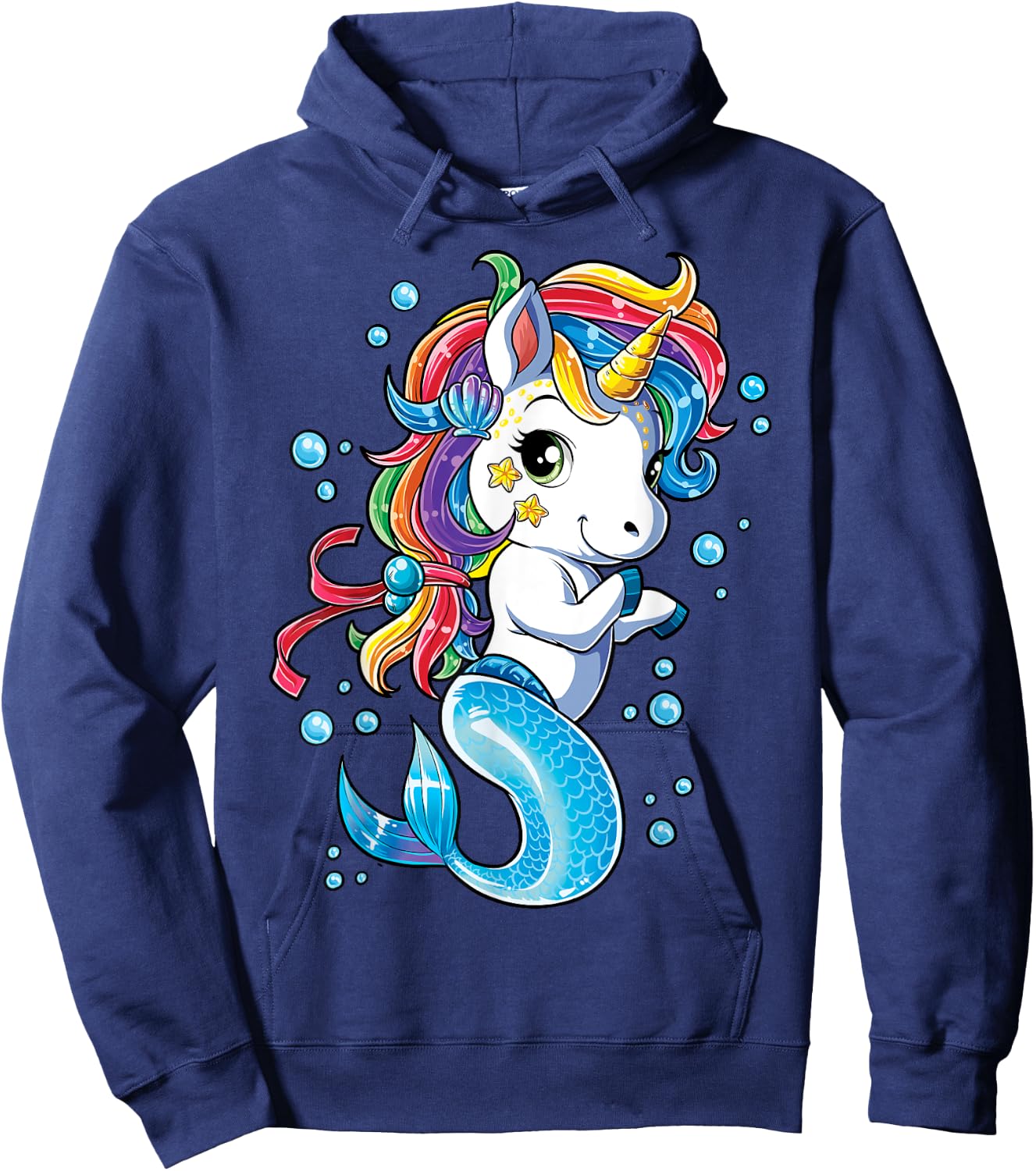 Unicorn Mermaid Mermicorn T Shirt Girls Kids Rainbow Gifts Hoodie - Hoodie | Navy