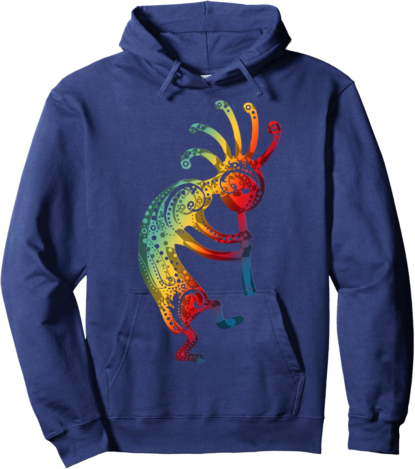 Native American Kokopelli with Ornaments Gradients Hoodie - Hoodie | Navy
