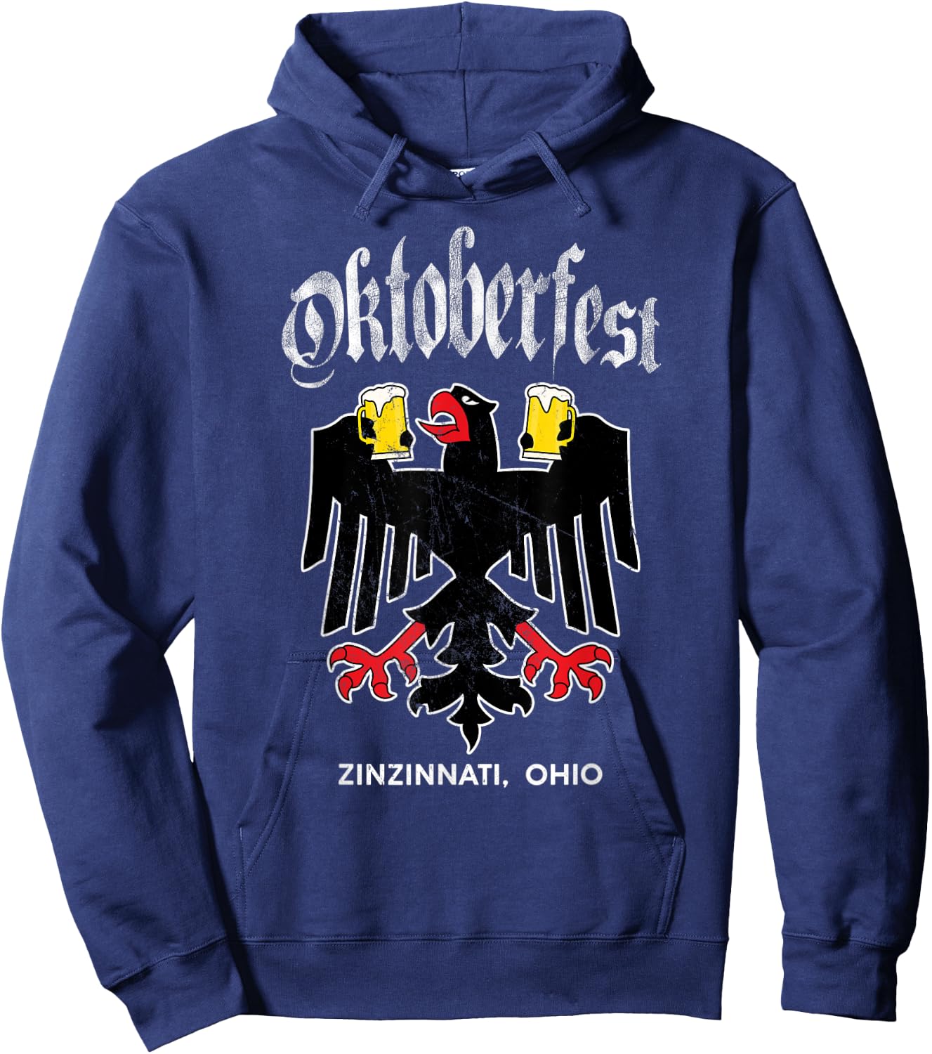 Zinzinnati Oktoberfest German Eagle Drinking Buddy Hoodie - Hoodie | Navy
