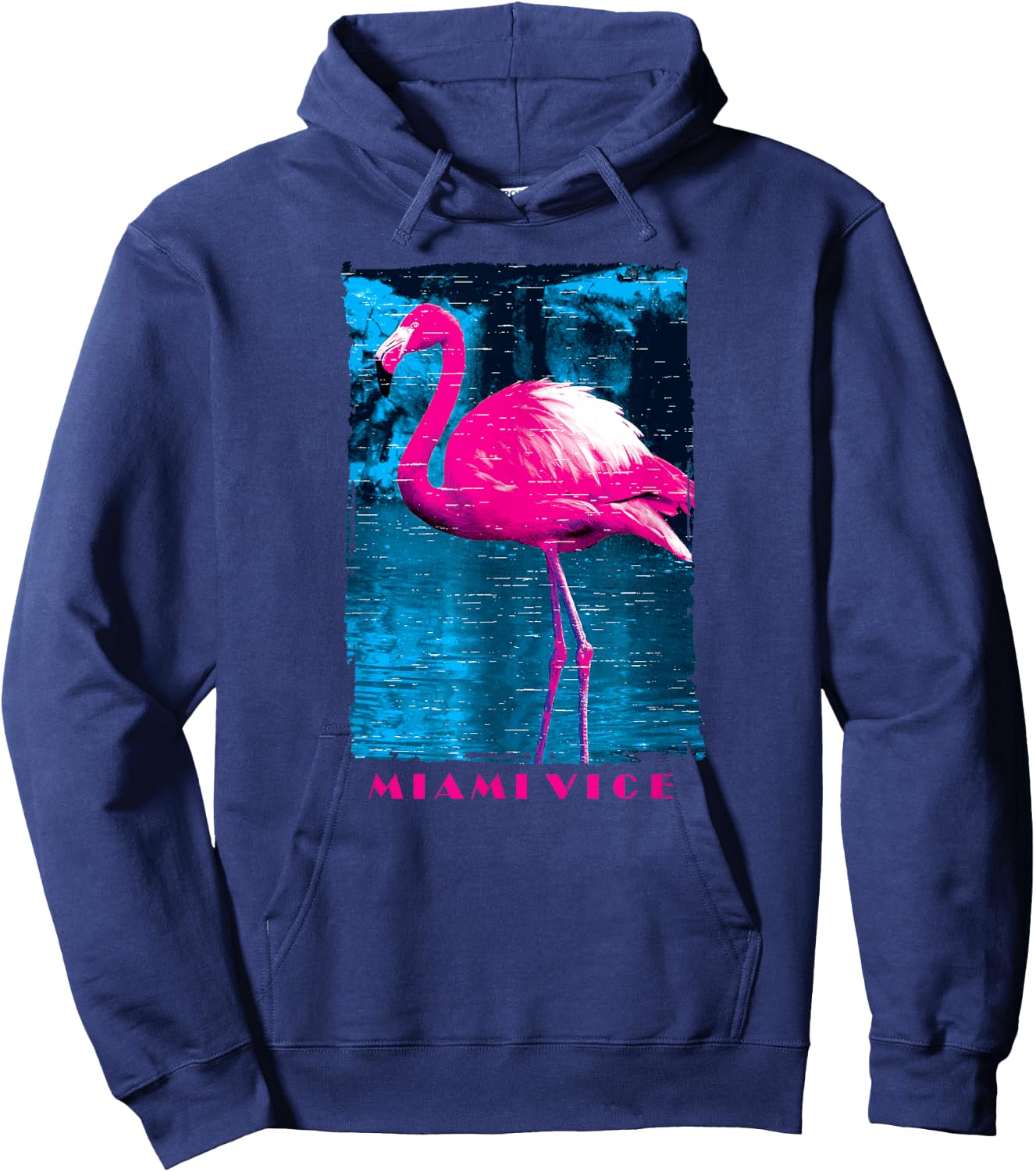 Miami Vice Original Pink Flamingo Hoodie - Hoodie | Navy