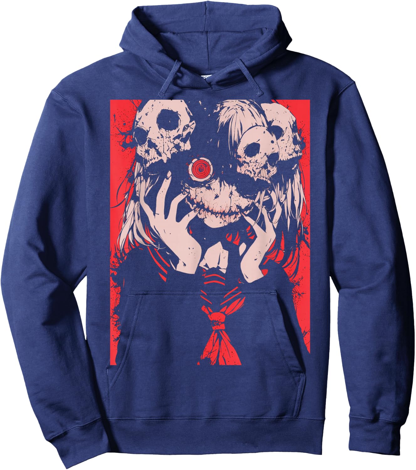 Horror Anime Manga | Japan Japanese Creepy Kawaii Goth Hoodie - Hoodie | Navy