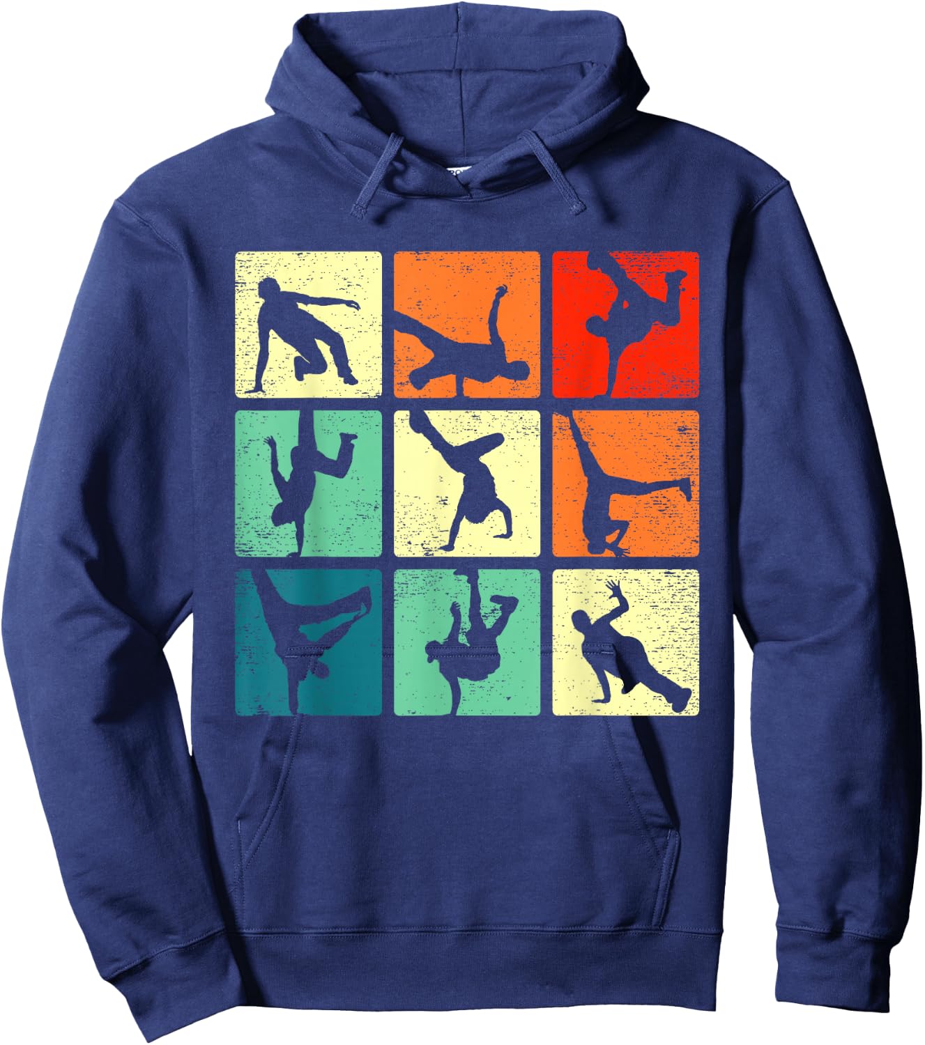 Break Dancing Shirt Bboy Poses Retro Vintage Hip Hop Gift Hoodie - Hoodie | Navy