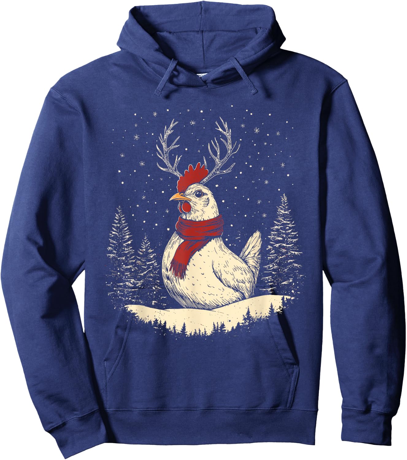 Chicken Reindeer Farmer Christmas Xmas Hoodie - Hoodie | Navy