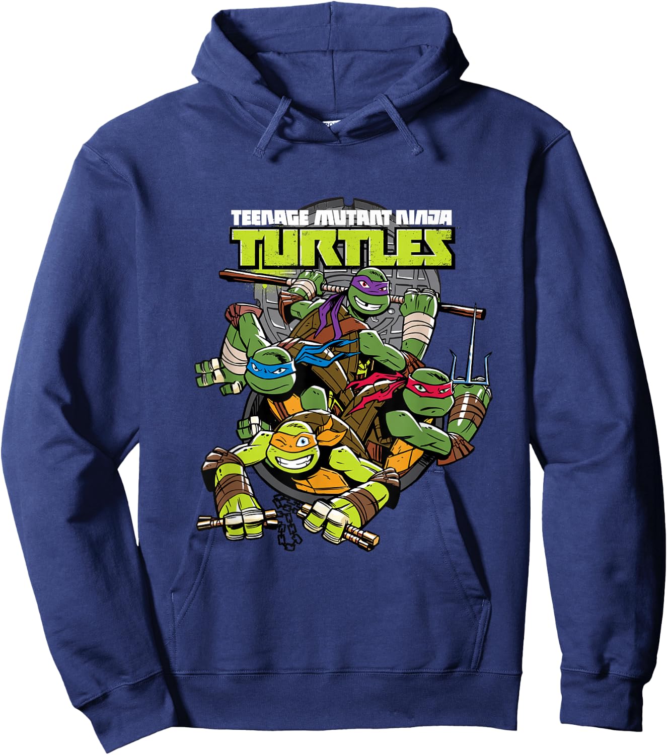 TMNT Popping Out Of Sewer Hoodie - Hoodie | Navy
