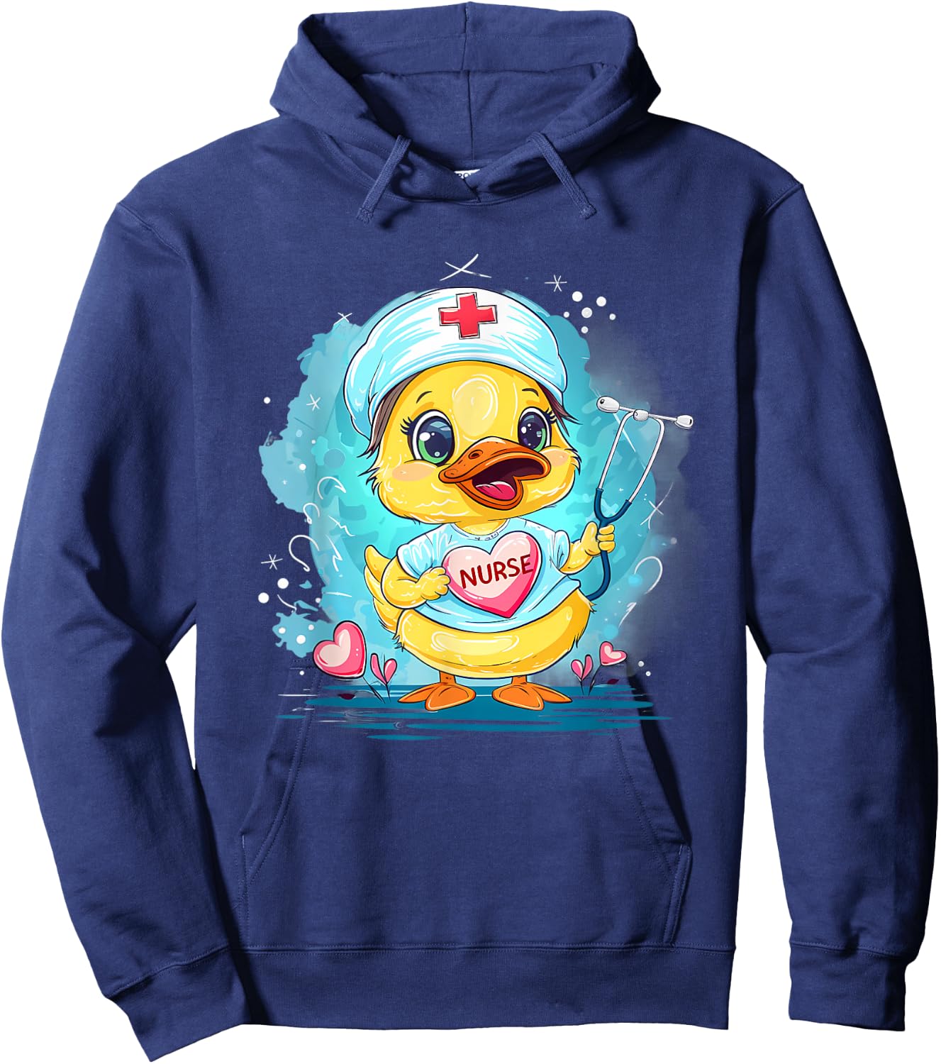 Rubber Duck Nurse Stethoscope Nursing Rubber Duck Lover Hoodie - Hoodie | Navy