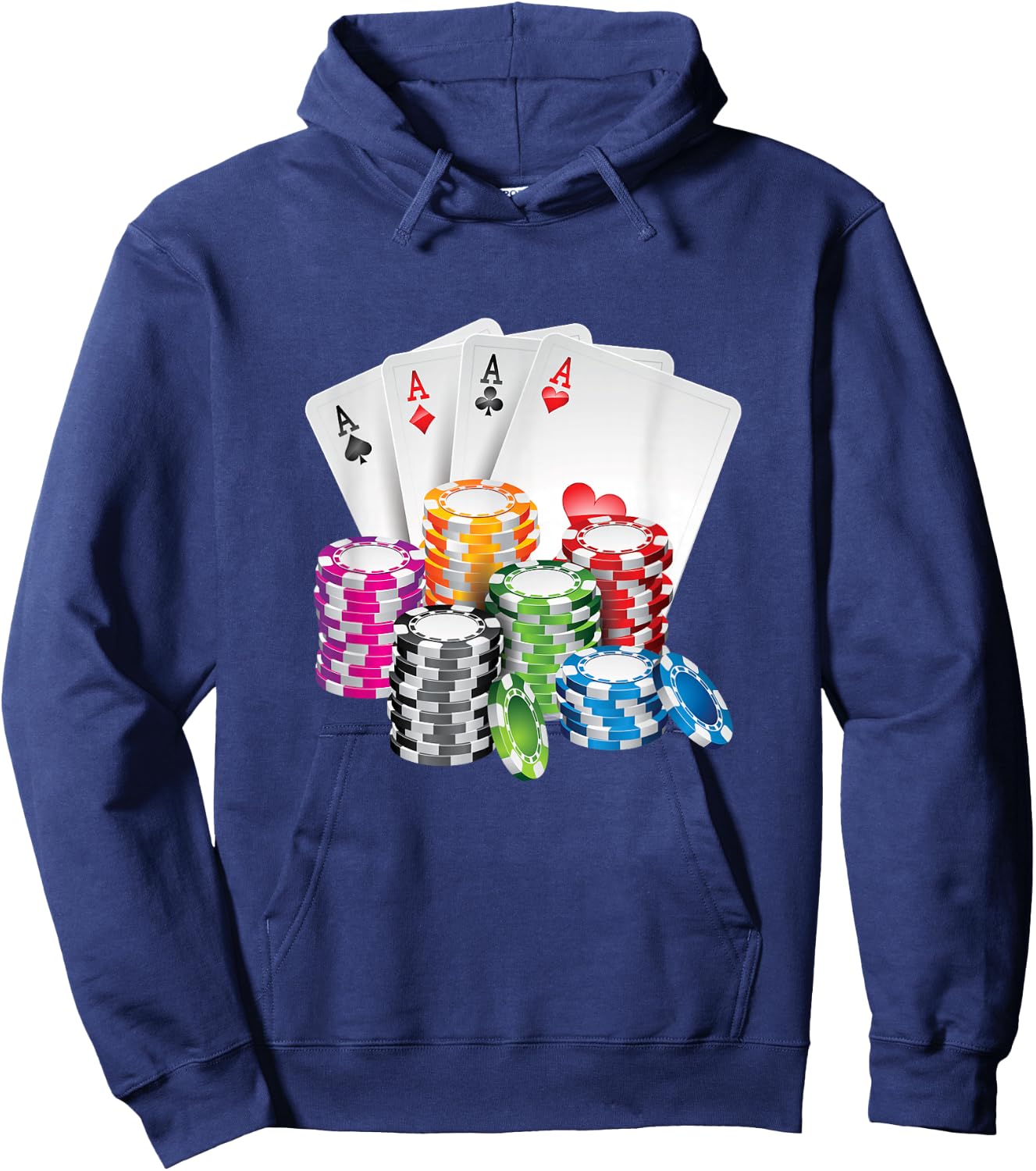Poker Gambling Card Chips Casino Poker Holdem Hoodie - Hoodie | Navy