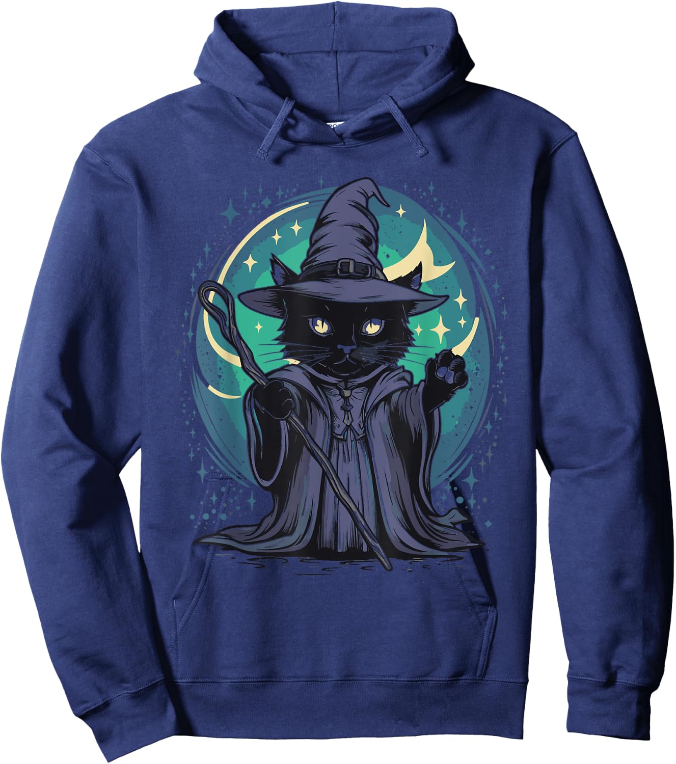 Black Wizard Cat Women Kids Hoodie - Hoodie | Navy