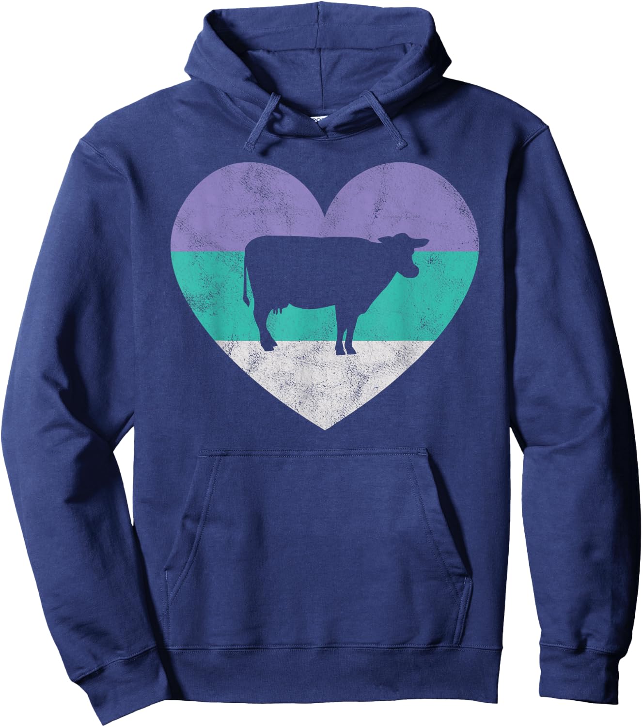 Dairy Cow Gift Shirt & Girls Retro Cute Hoodie - Hoodie | Navy