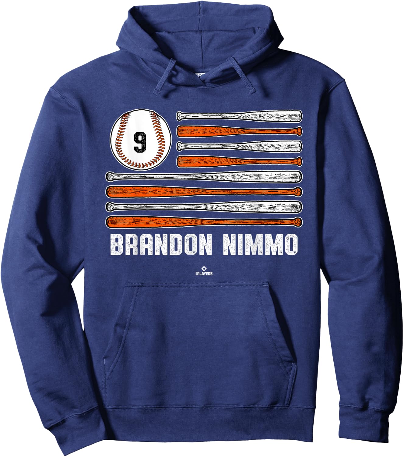 Baseball American Flag Brandon Nimmo New York Baseball MLBPA Hoodie - Hoodie | Navy