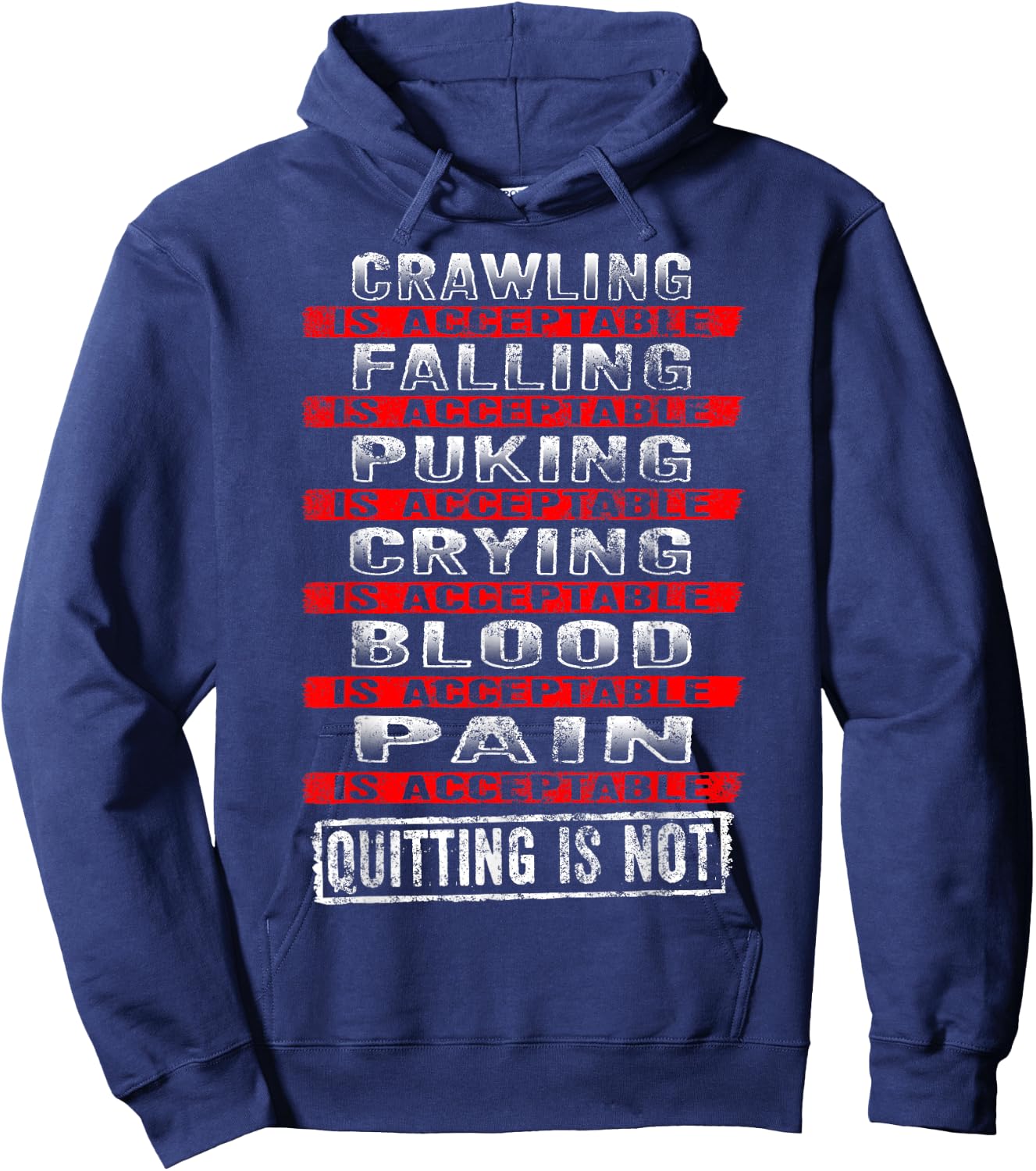I Will Not Quit Inspirational Hoodie - Hoodie | Navy