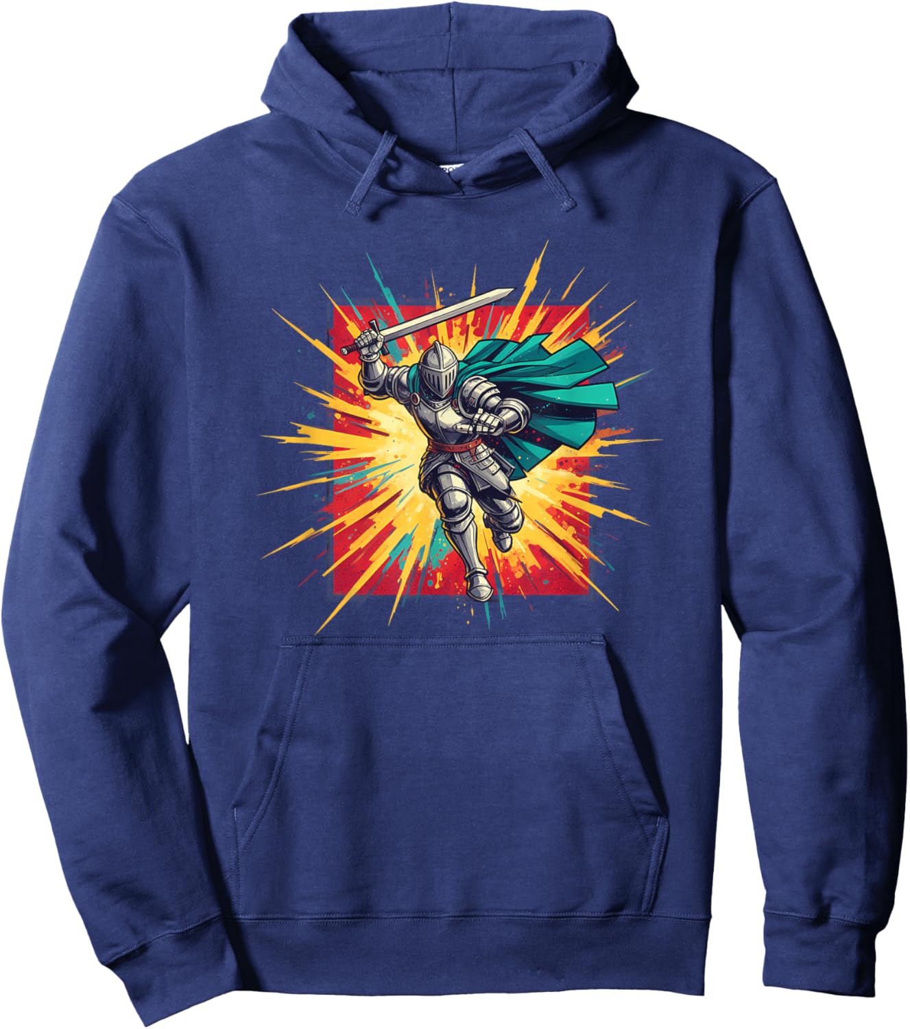 Retro Medieval Knight Armor Halloween Hoodie - Hoodie | Navy