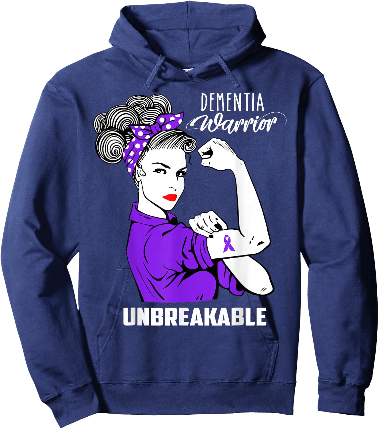 Dementia Warrior Unbreakable Shirt Dementia Awareness Gift Hoodie - Hoodie | Navy
