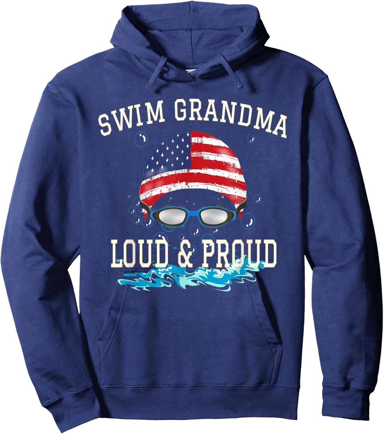 Swim Swimmer Funny Swimming Proud Grandma Goggles Shirt Hoodie - Hoodie | Navy
