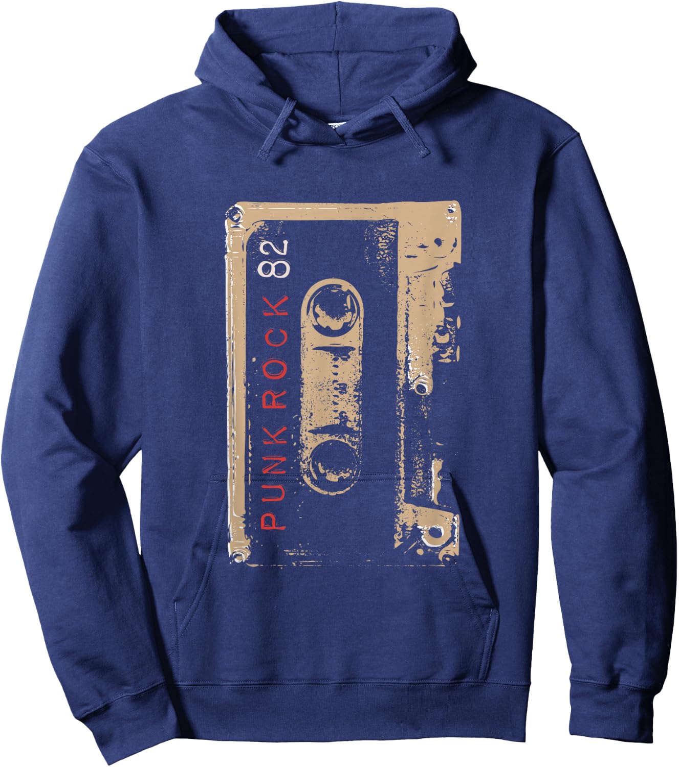 Punk Rock 80's Concert Mixtape Cassette Vintage Hoodie - Hoodie | Navy