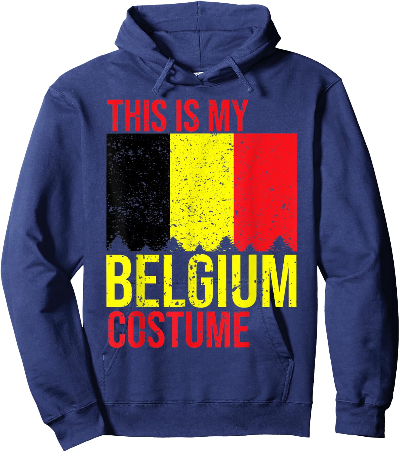 Vintage This Is My Belgium Flag Costume for Halloween Hoodie - Hoodie | Navy